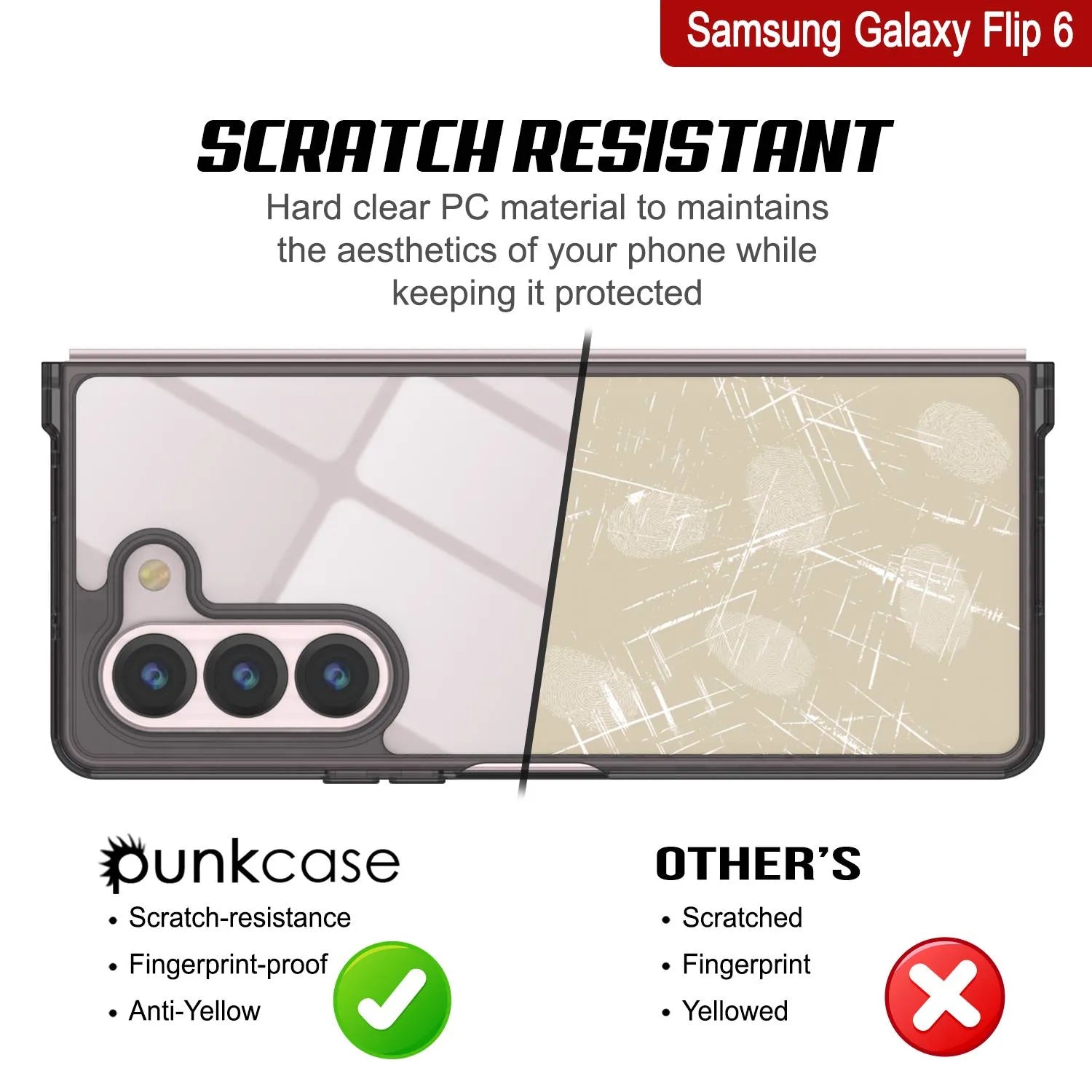 Galaxy Z Fold6 Case [Clear Acrylic Series] [Non-Slip] For Galaxy Z Fold6 [Black]