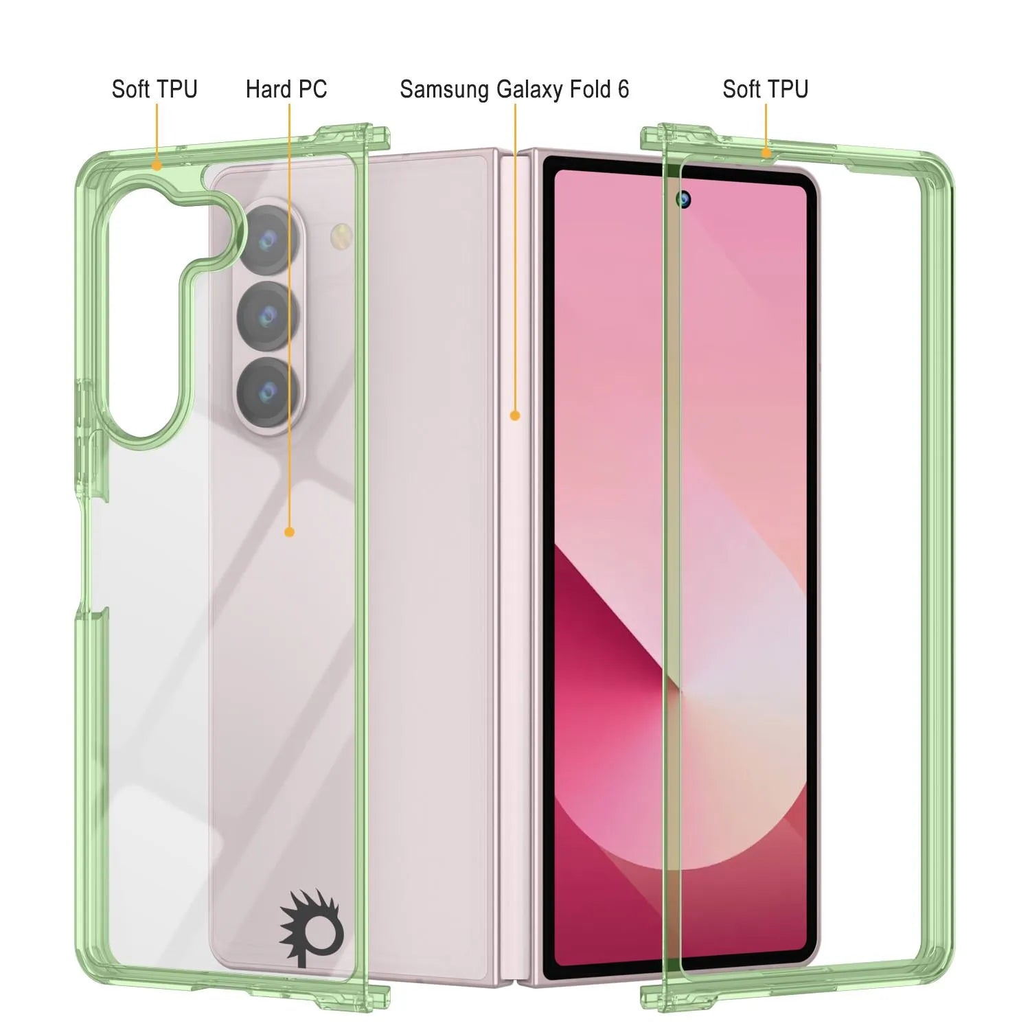 Galaxy Z Fold6 Case [Clear Acrylic Series] [Non-Slip] For Galaxy Z Fold6 [Green]