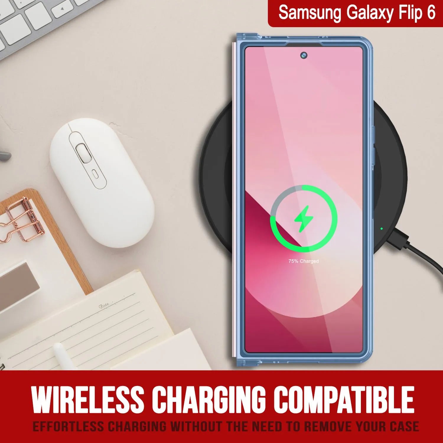 Galaxy Z Fold6 Case [Clear Acrylic Series] [Non-Slip] For Galaxy Z Fold6 [Blue]