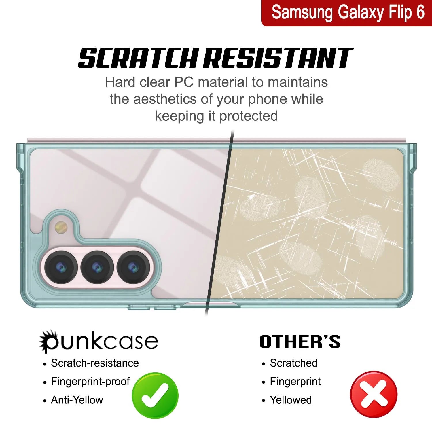 Galaxy Z Fold6 Case [Clear Acrylic Series] [Non-Slip] For Galaxy Z Fold6 [Teal]