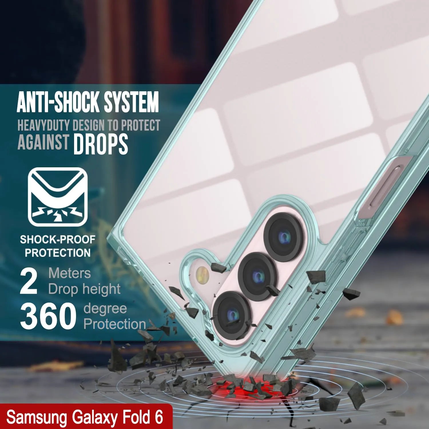 Galaxy Z Fold6 Case [Clear Acrylic Series] [Non-Slip] For Galaxy Z Fold6 [Teal]