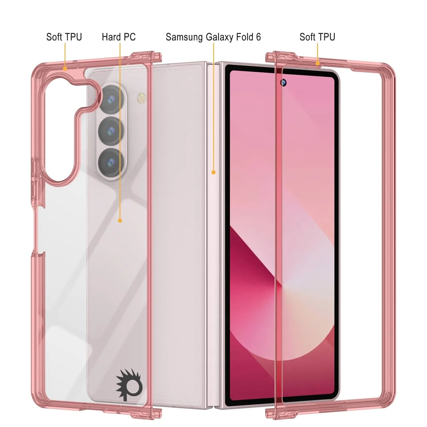 Galaxy Z Fold6 Case [Clear Acrylic Series] [Non-Slip] For Galaxy Z Fold6 [Red]