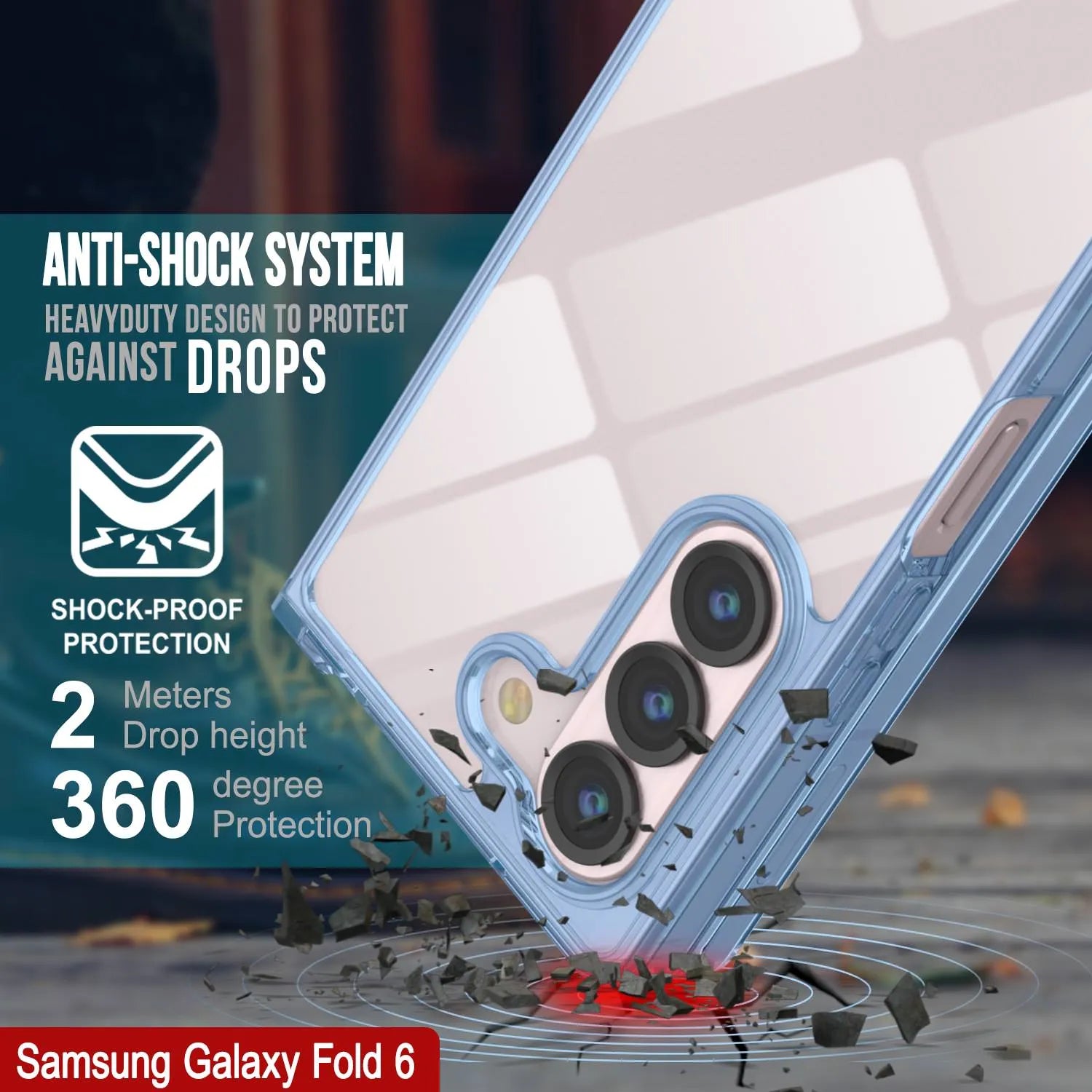 Galaxy Z Fold6 Case [Clear Acrylic Series] [Non-Slip] For Galaxy Z Fold6 [Blue]