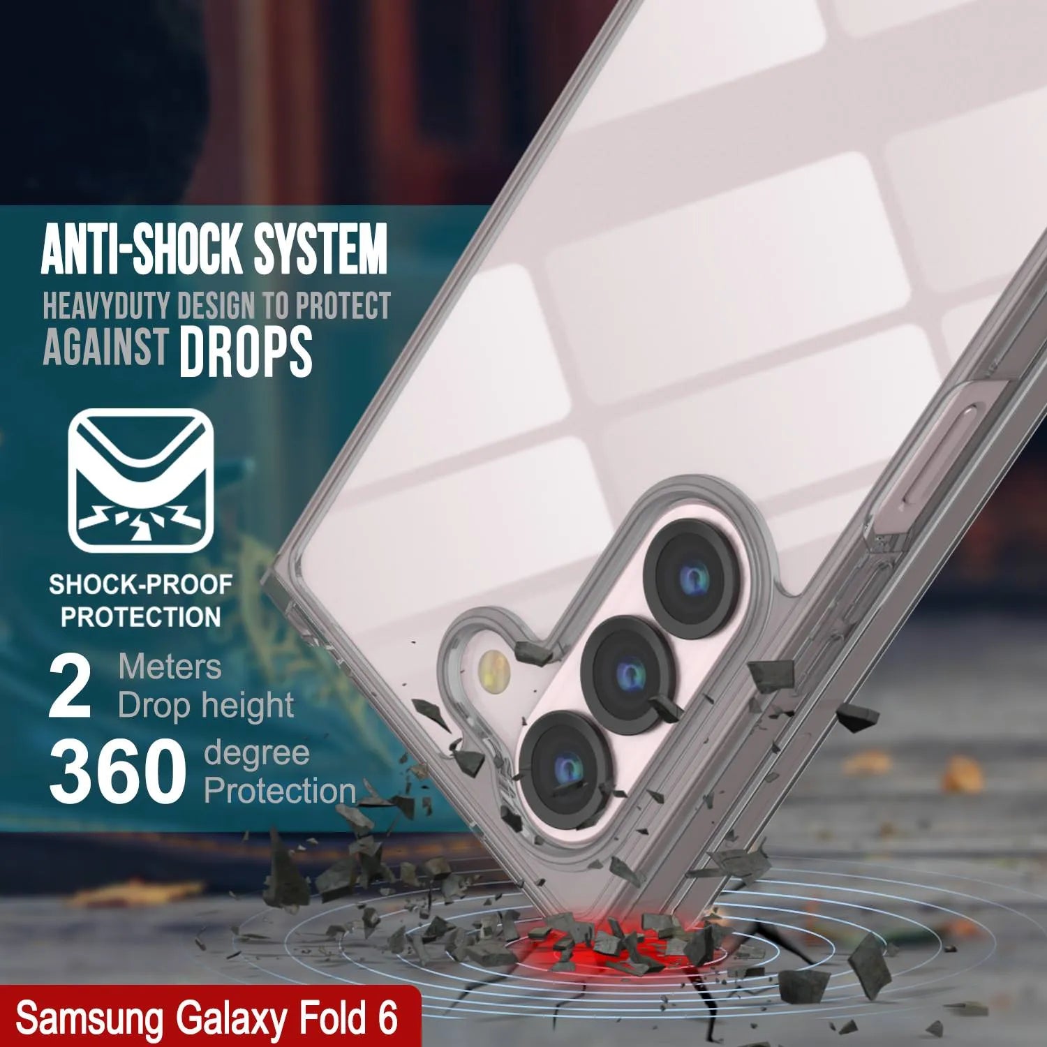 Galaxy Z Fold6 Case [Clear Acrylic Series] [Non-Slip] For Galaxy Z Fold6 [Grey]