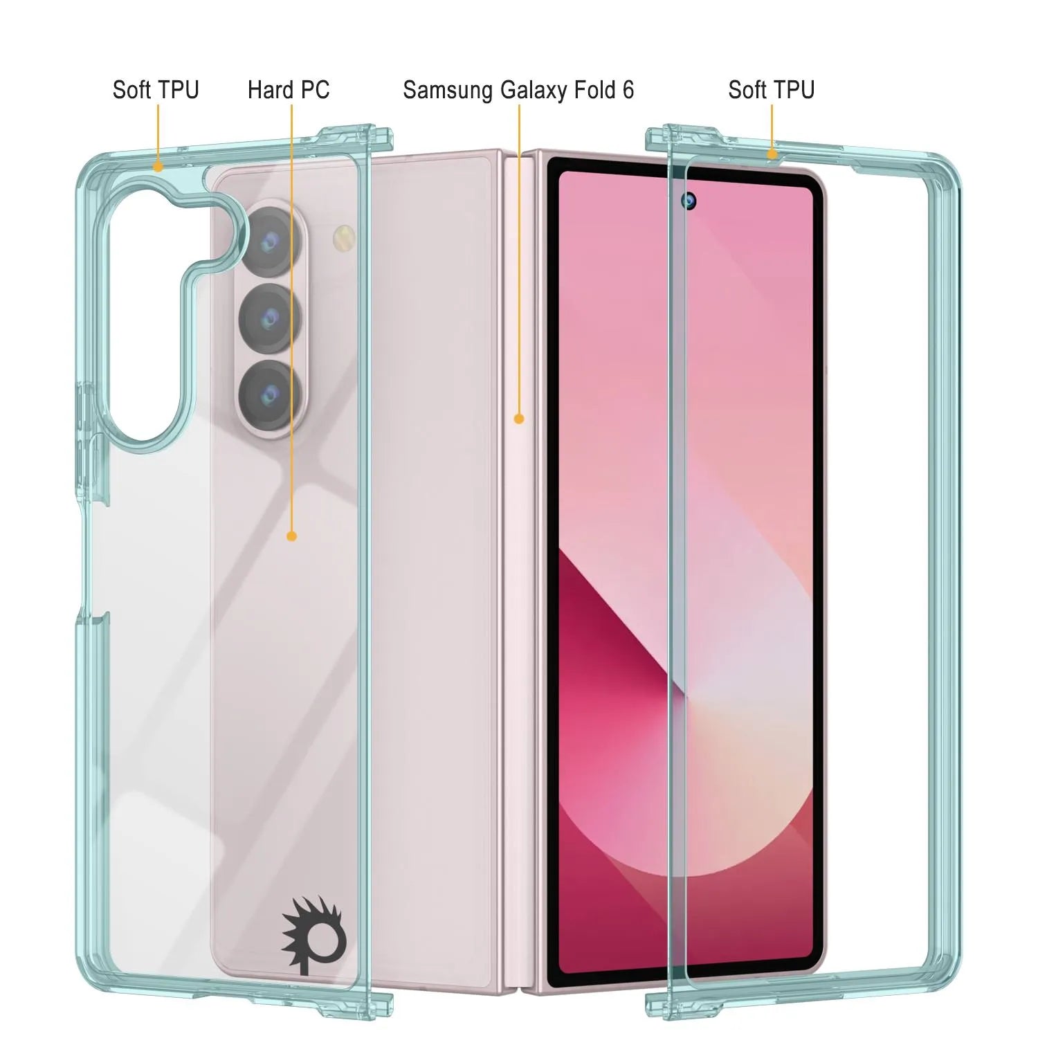 Galaxy Z Fold6 Case [Clear Acrylic Series] [Non-Slip] For Galaxy Z Fold6 [Teal]