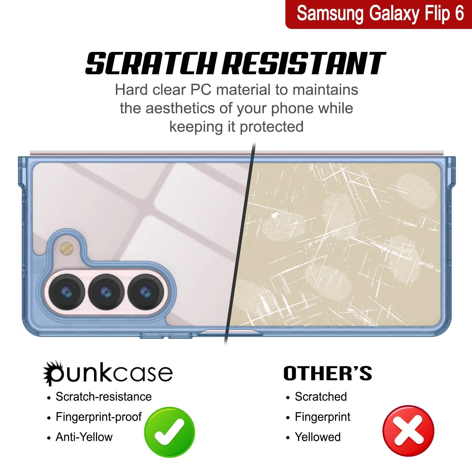 Galaxy Z Fold6 Case [Clear Acrylic Series] [Non-Slip] For Galaxy Z Fold6 [Blue]