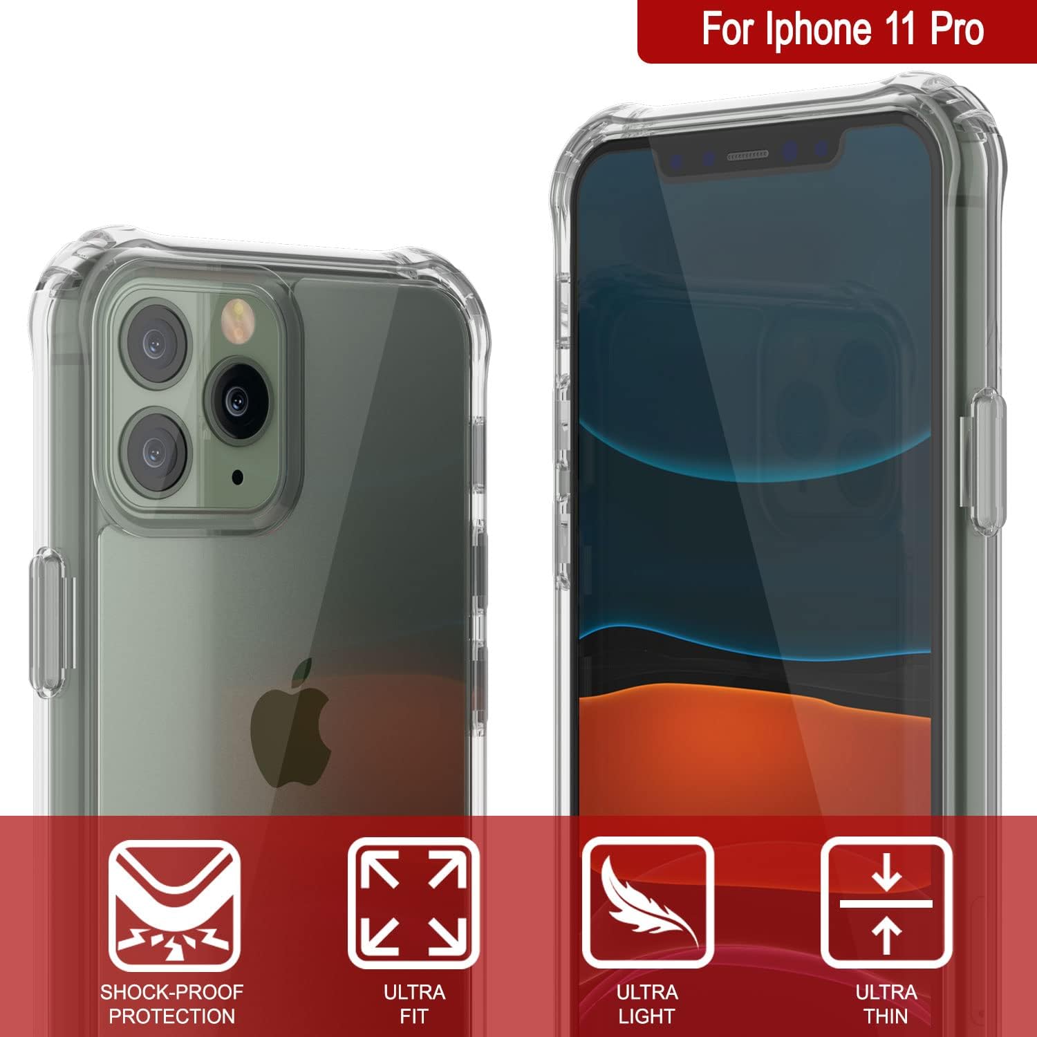 PunkCase iPhone 11 Pro Case [Air Hybrid II Series] Clear Protective Hard Shell