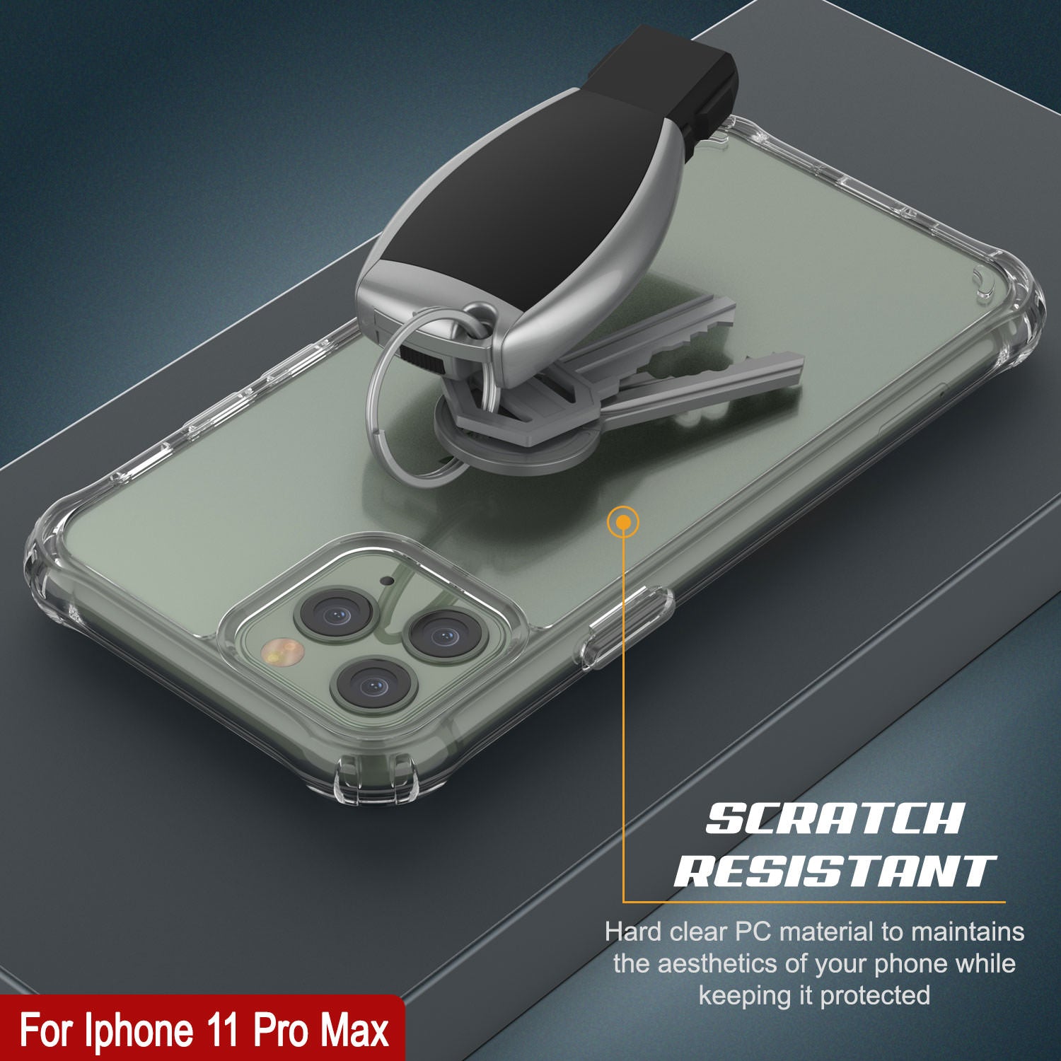 PunkCase iPhone 11 Pro Max Case [Air Hybrid II Series] Clear Protective Hard Shell