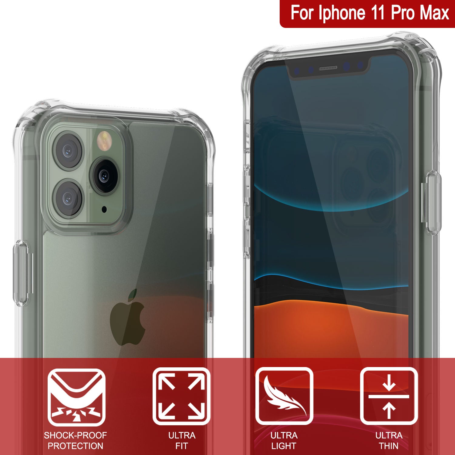 PunkCase iPhone 11 Pro Max Case [Air Hybrid II Series] Clear Protective Hard Shell