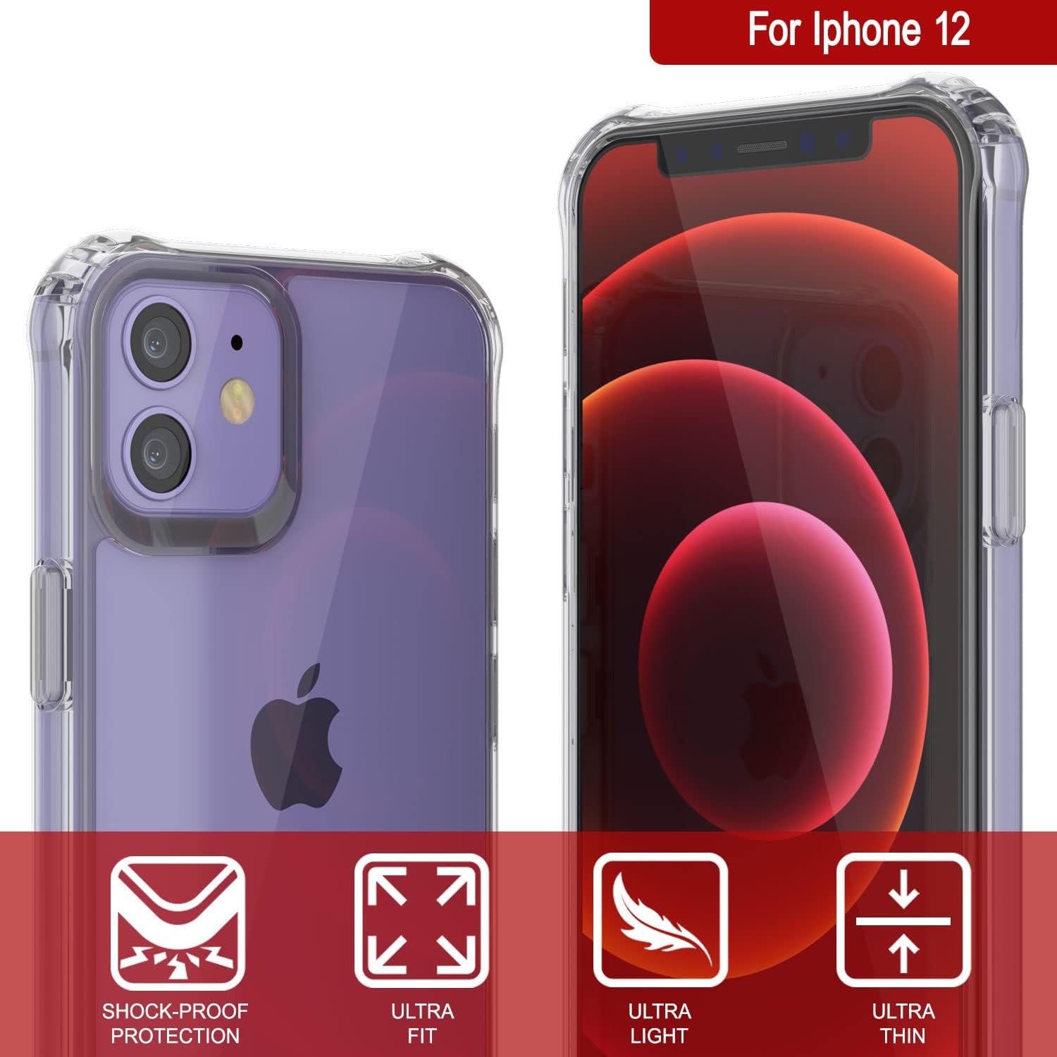 PunkCase iPhone 12 Case [Air Hybrid II Series] Clear Protective Hard Shell