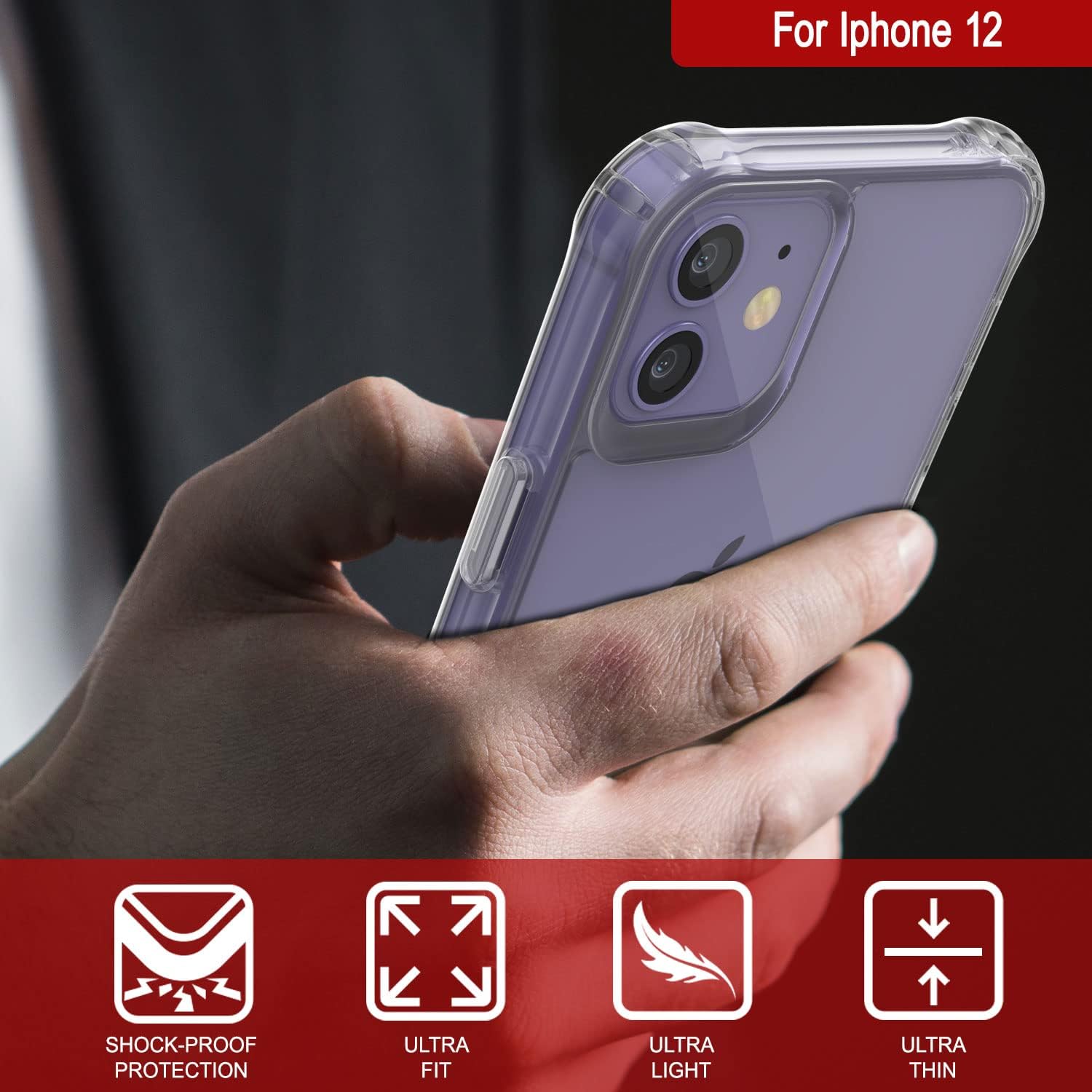 PunkCase iPhone 12 Case [Air Hybrid II Series] Clear Protective Hard Shell