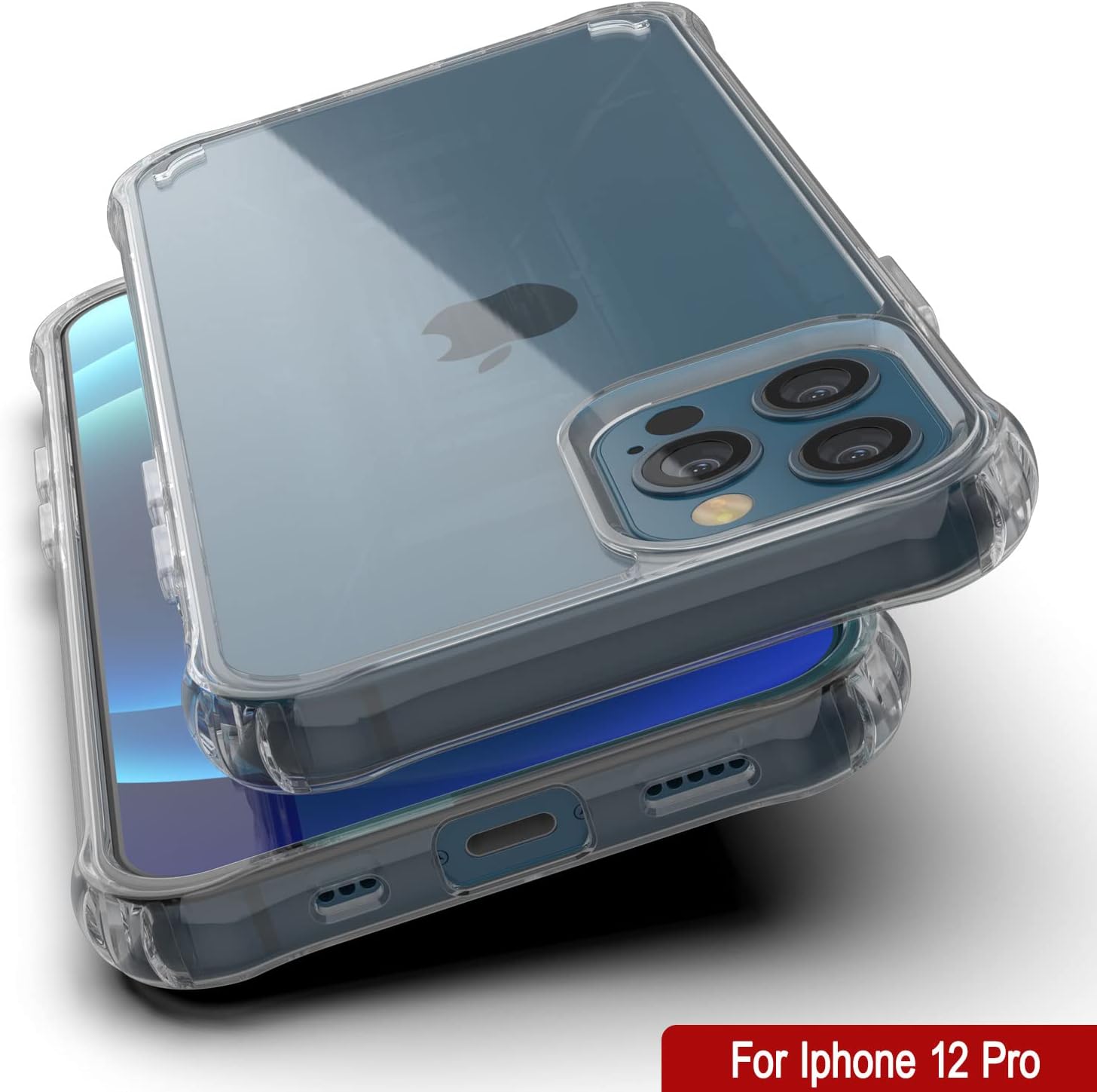 PunkCase iPhone 12 Pro Case [Air Hybrid II Series] Clear Protective Hard Shell