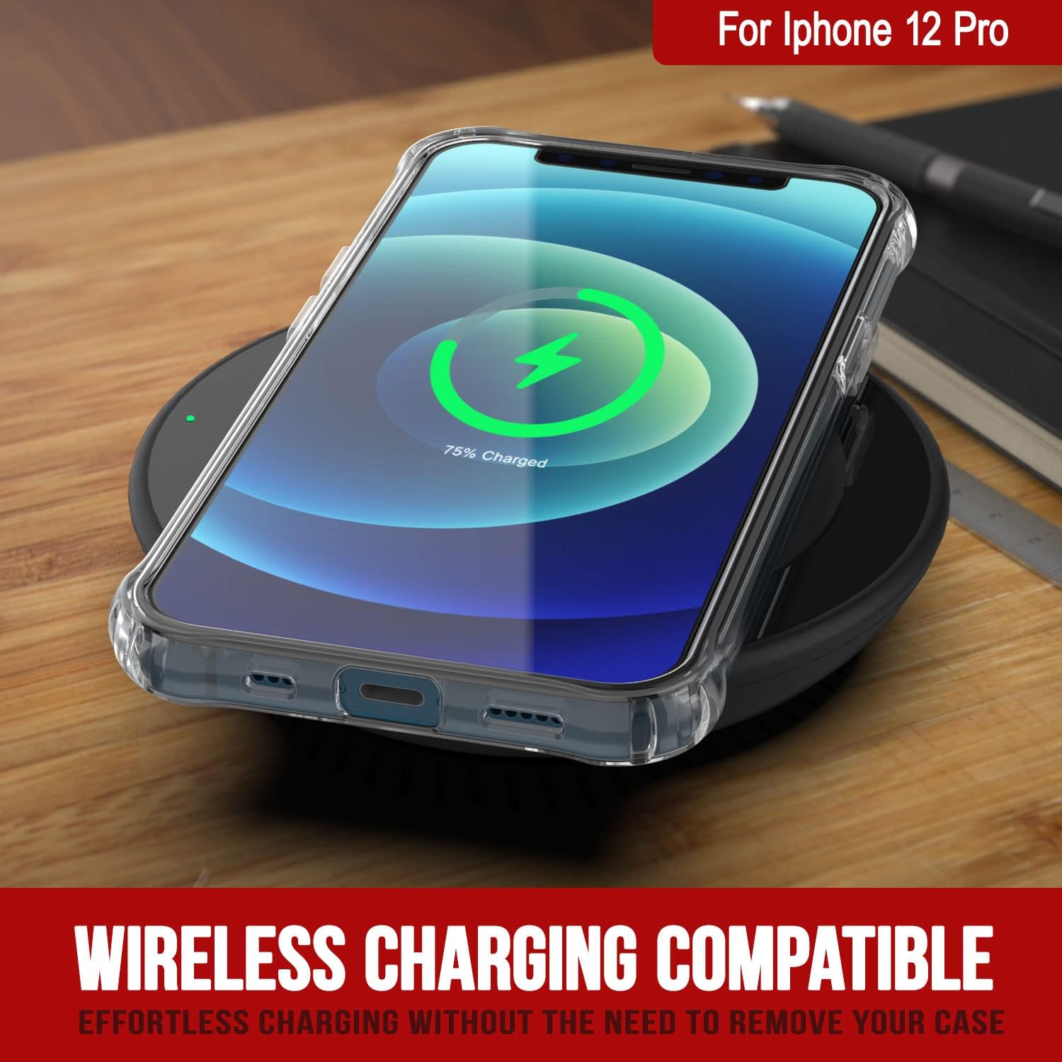 PunkCase iPhone 12 Pro Case [Air Hybrid II Series] Clear Protective Hard Shell