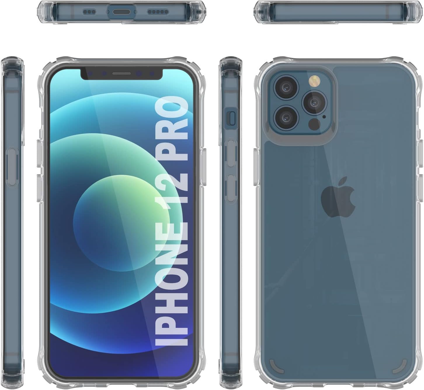 PunkCase iPhone 12 Pro Case [Air Hybrid II Series] Clear Protective Hard Shell