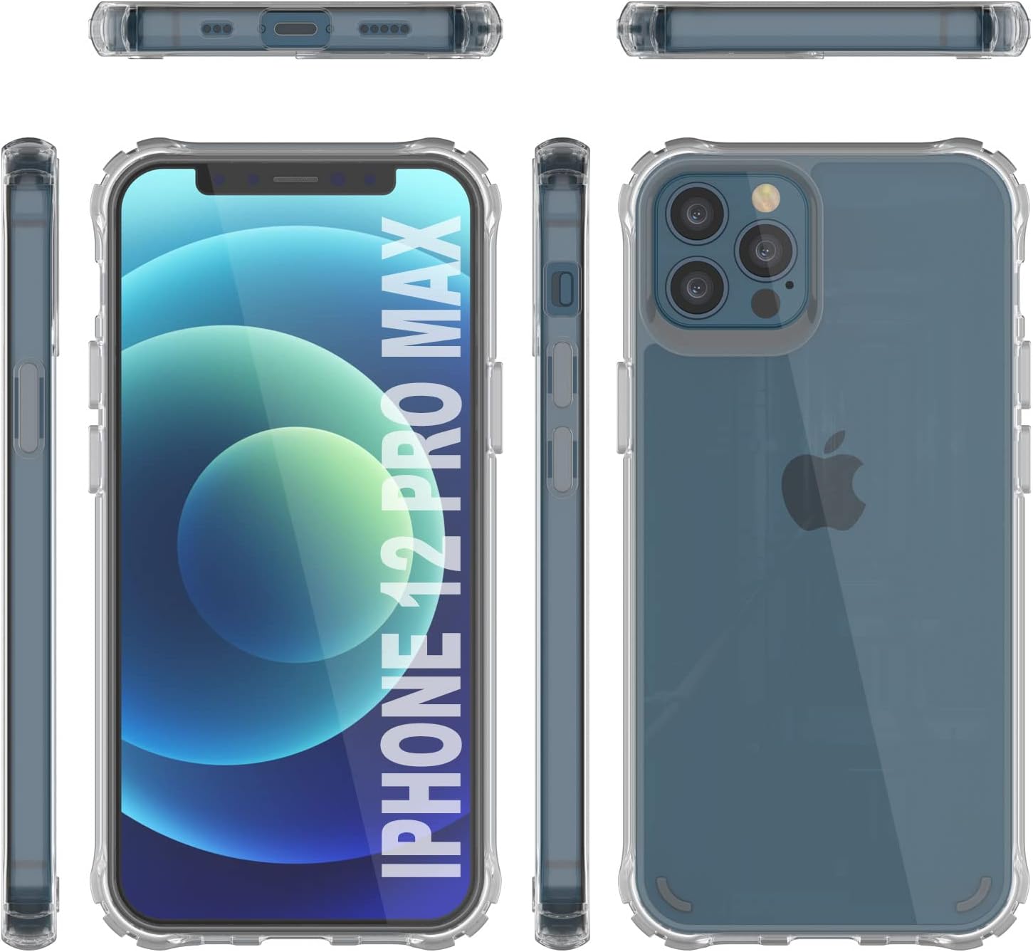 PunkCase iPhone 12 Pro Max Case [Air Hybrid II Series] Clear Protective Hard Shell