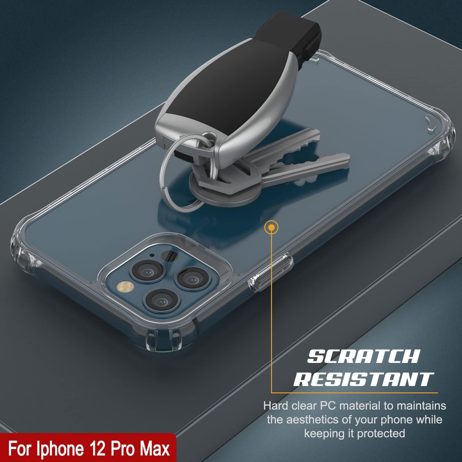 PunkCase iPhone 12 Pro Max Case [Air Hybrid II Series] Clear Protective Hard Shell