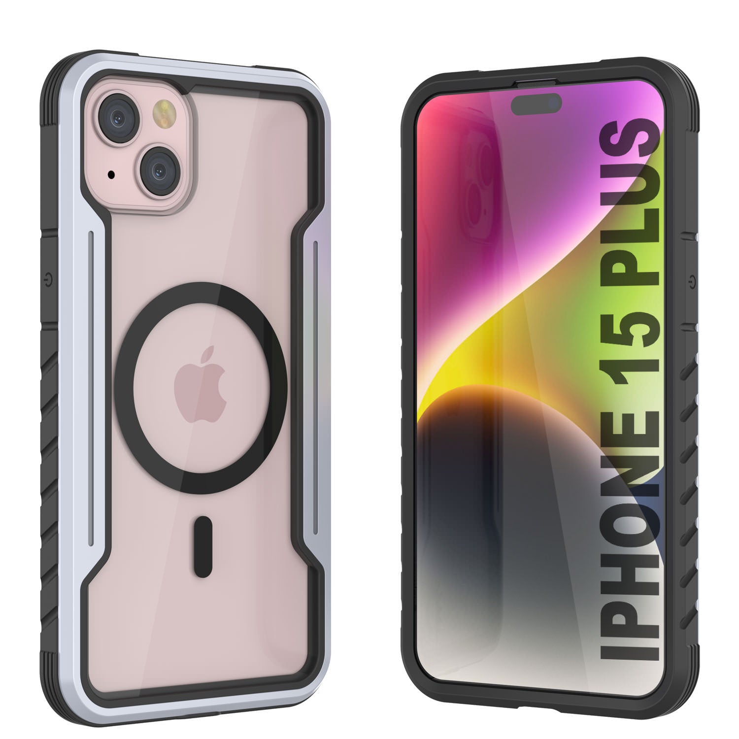 Punkcase iPhone 15 Plus Armor Stealth MAG Defense Case Protective Military Grade Multilayer Cover [White]