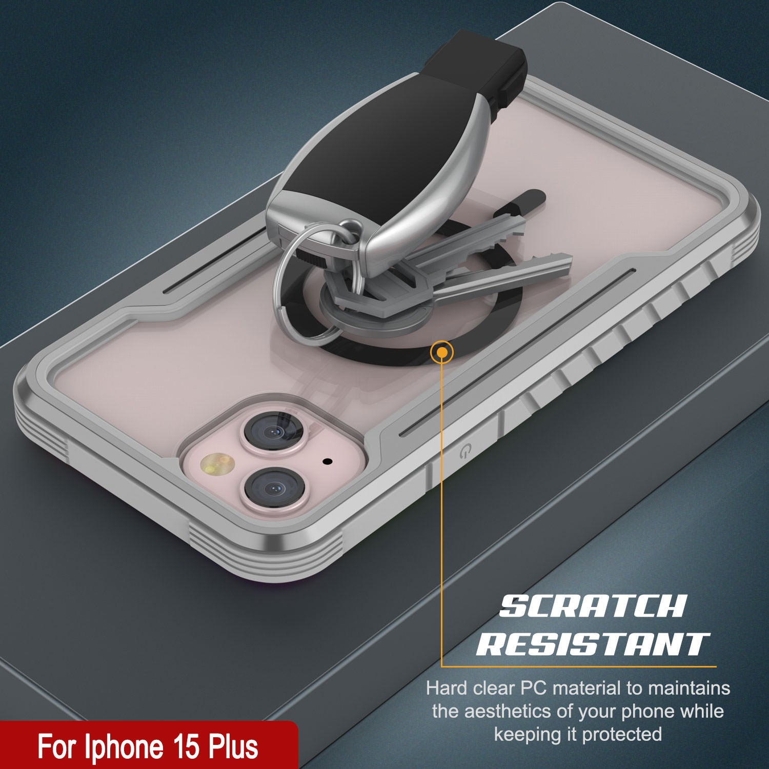 Punkcase iPhone 15 Plus Armor Stealth MAG Defense Case Protective Military Grade Multilayer Cover [Grey]