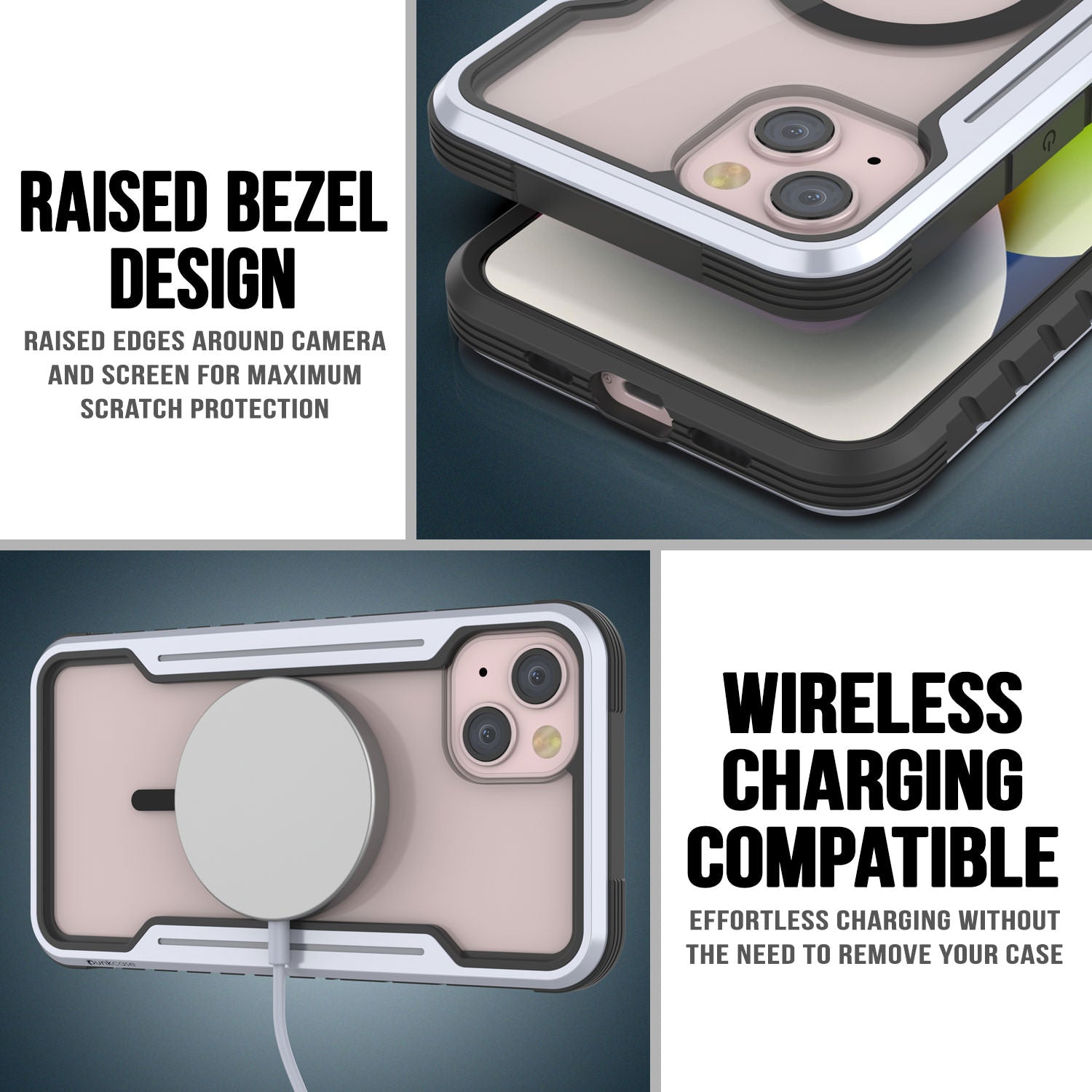 Punkcase iPhone 15 Plus Armor Stealth MAG Defense Case Protective Military Grade Multilayer Cover [White]