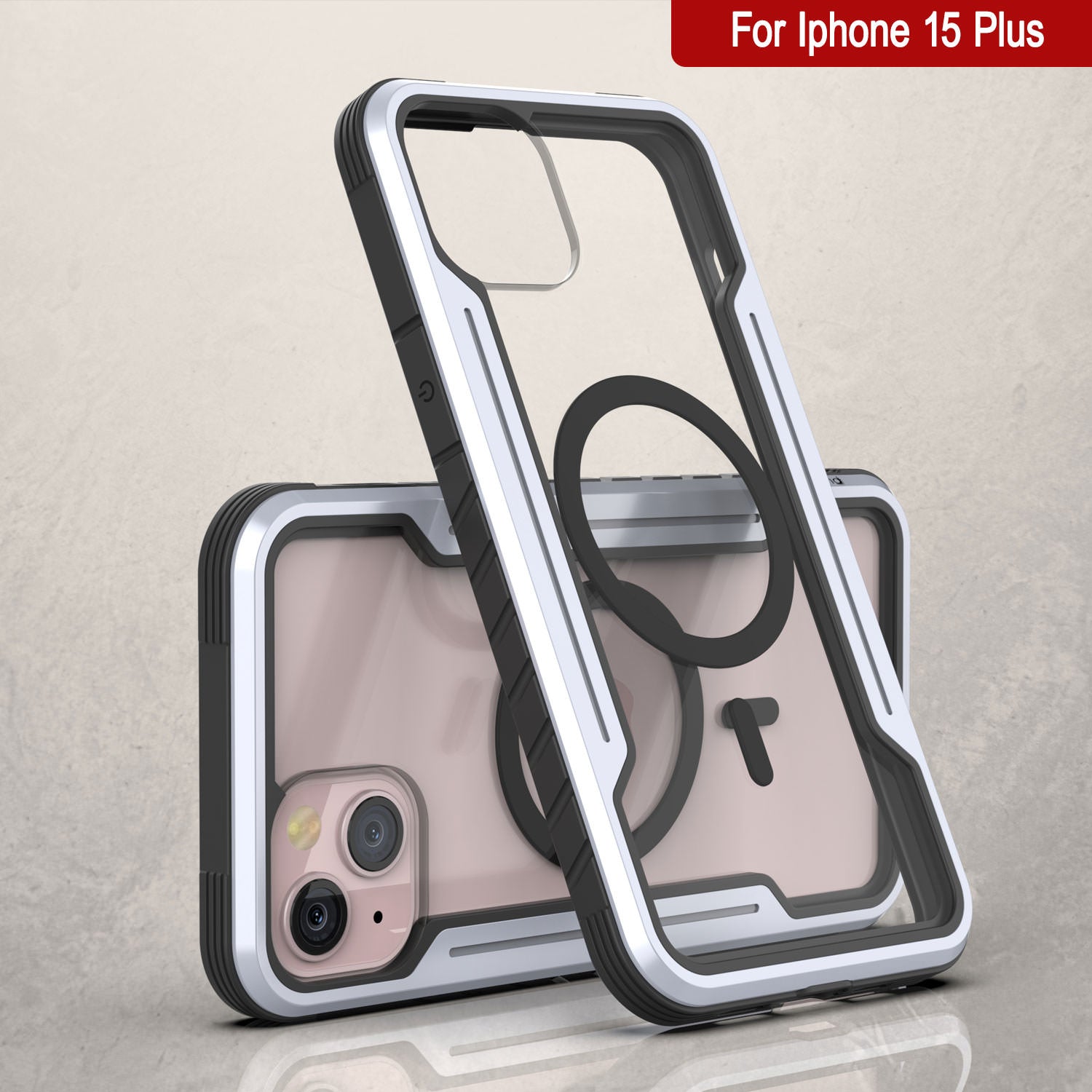 Punkcase iPhone 15 Plus Armor Stealth MAG Defense Case Protective Military Grade Multilayer Cover [White]