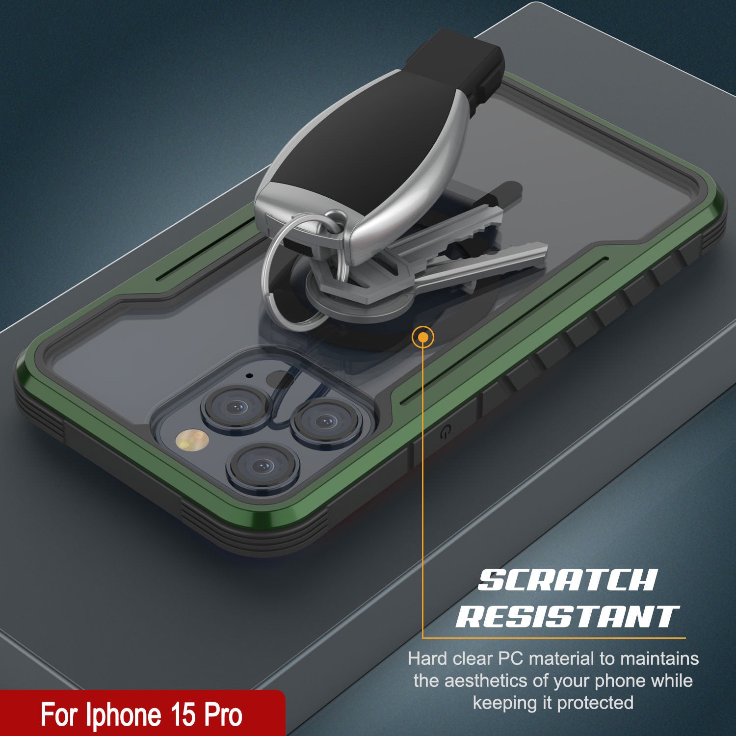 Punkcase iPhone 15 Pro Armor Stealth MAG Defense Case Protective Military Grade Multilayer Cover [Dark Green]