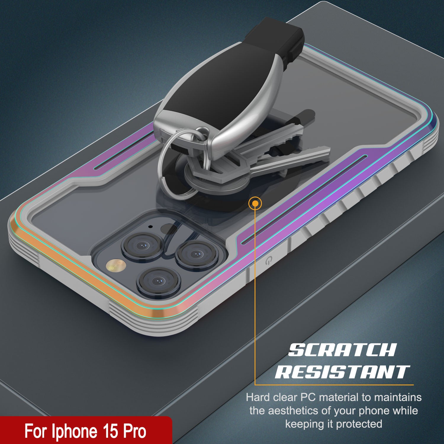 Punkcase iPhone 15 Pro Armor Stealth MAG Defense Case Protective Military Grade Multilayer Cover [Rainbow]