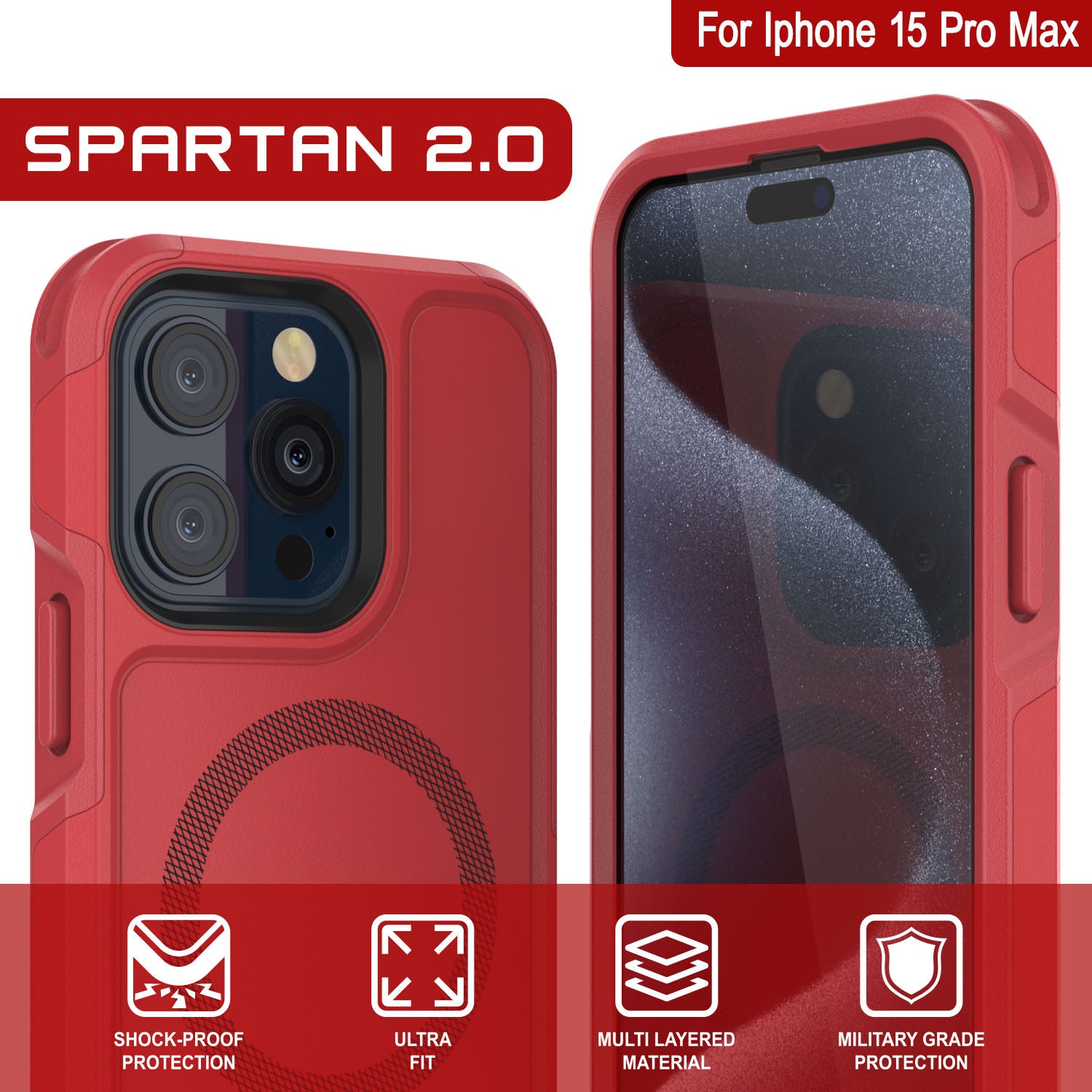 PunkCase iPhone 14 Pro Max Case, [Spartan 2.0 Series] Clear Rugged Hea –  punkcase