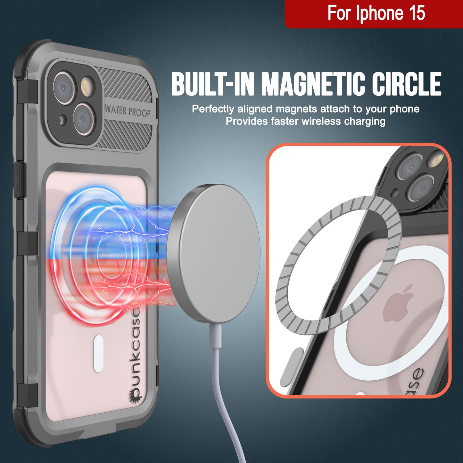 iPhone 15 Metal Extreme 2.0 Series Aluminum Waterproof Case IP68 W/Buillt in Screen Protector [Silver]