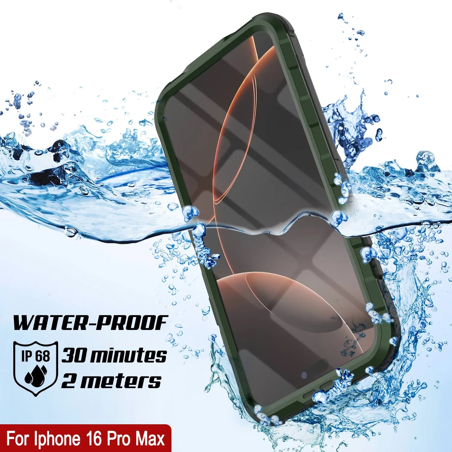 iPhone 16 Pro Max Metal Extreme 2.0 Series Aluminum Waterproof Case IP68 W/Buillt in Screen Protector [Dark Green]