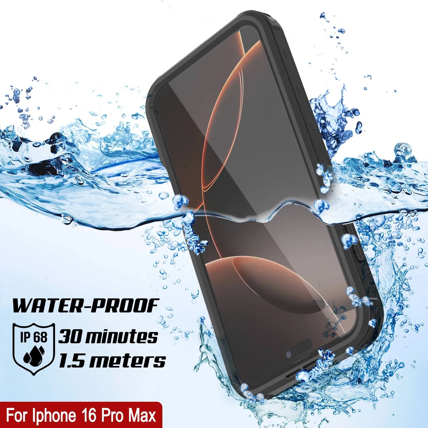 iPhone 16 Pro Max Waterproof IP68 Case, Punkcase [Clear