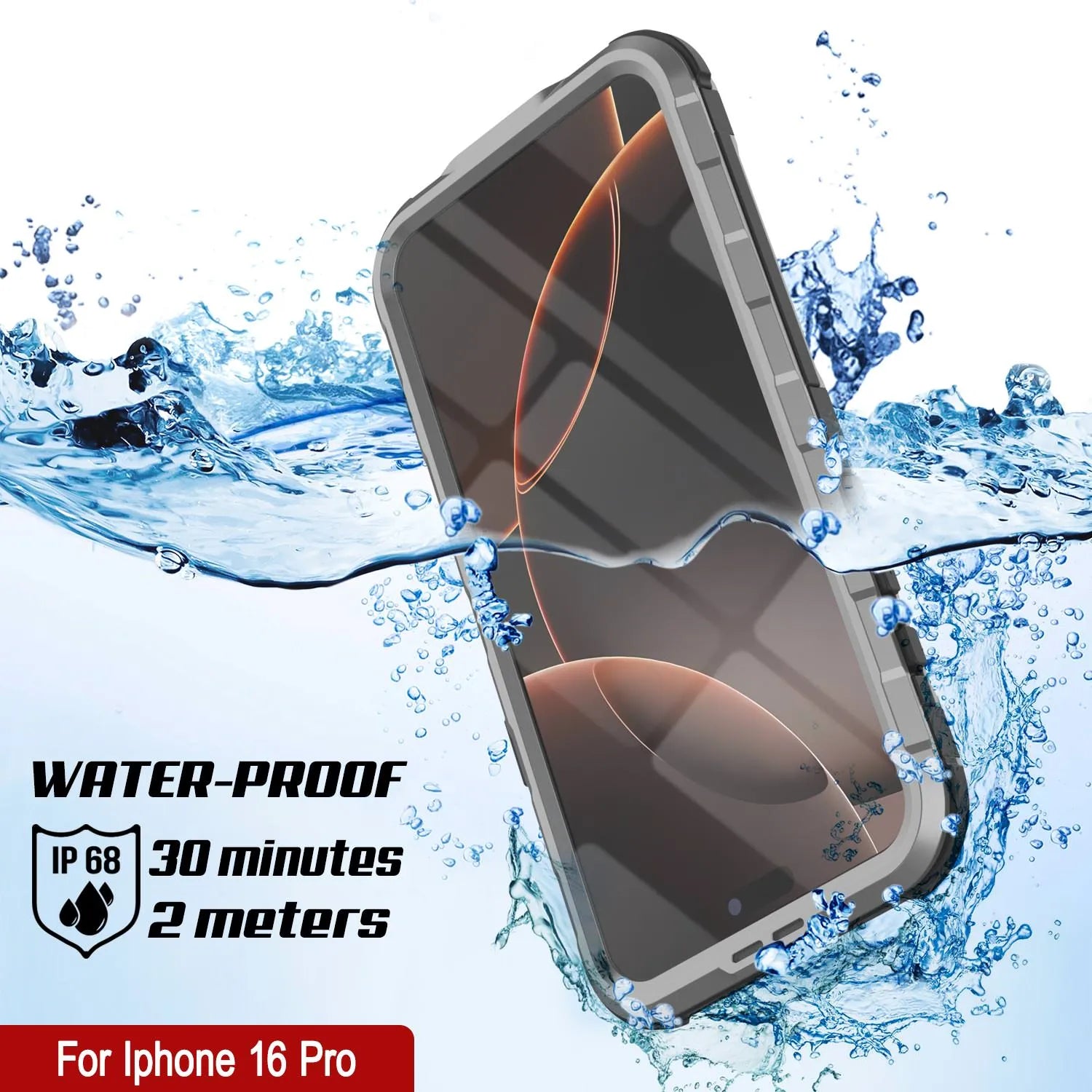 iPhone 16 Pro Metal Extreme 2.0 Series Aluminum Waterproof Case IP68 W/Buillt in Screen Protector [Silver]