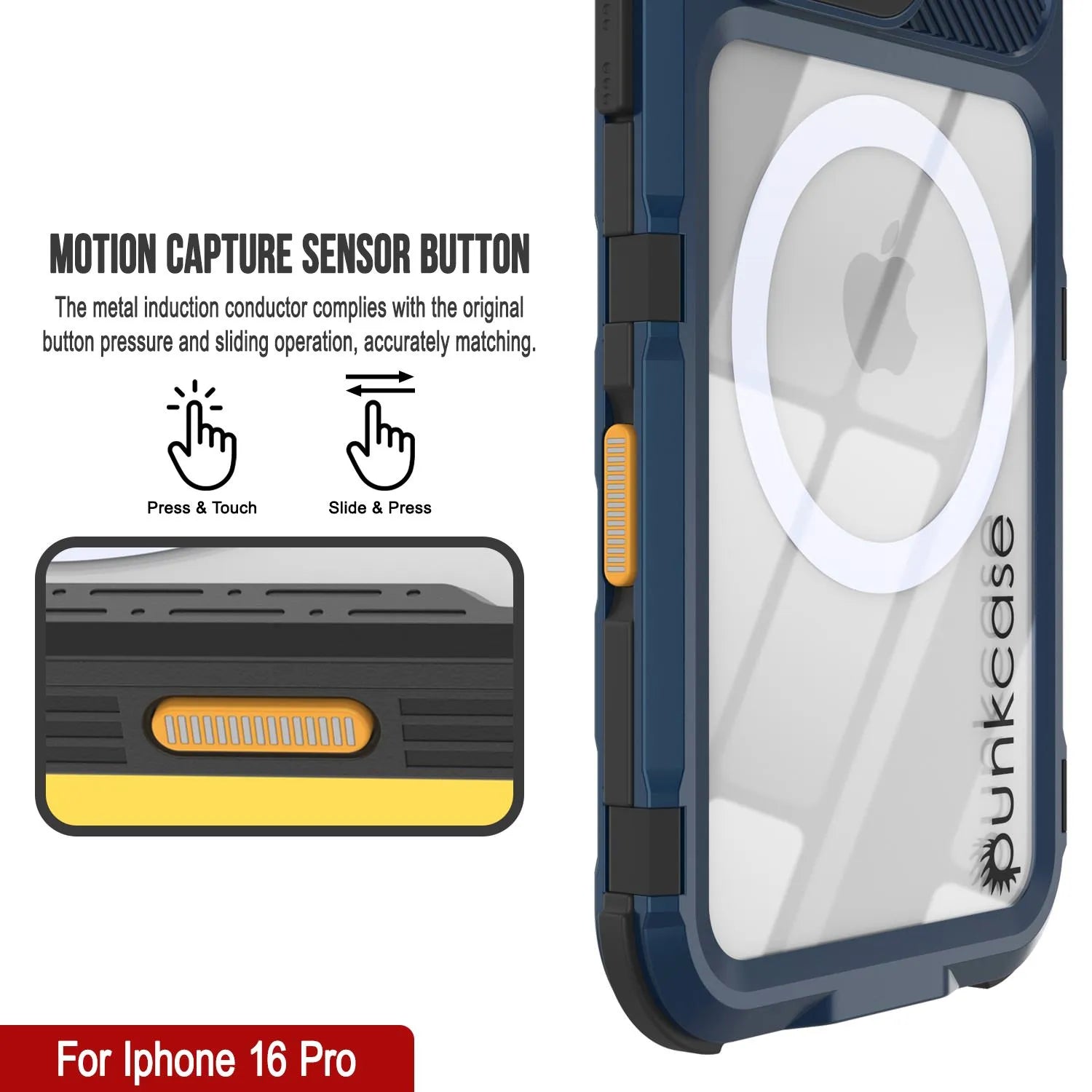 iPhone 16 Pro Metal Extreme 2.0 Series Aluminum Waterproof Case IP68 W/Buillt in Screen Protector [Blue]