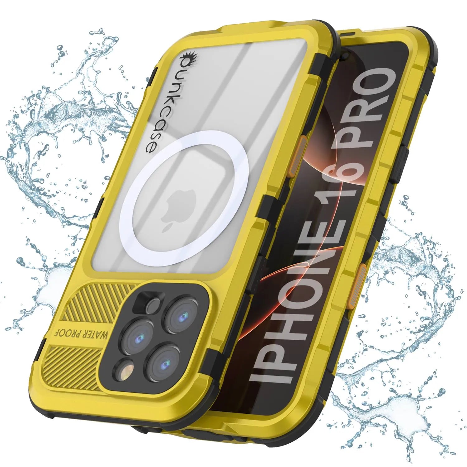 iPhone 16 Pro Metal Extreme 2.0 Series Aluminum Waterproof Case IP68 W/Buillt in Screen Protector [Yellow]