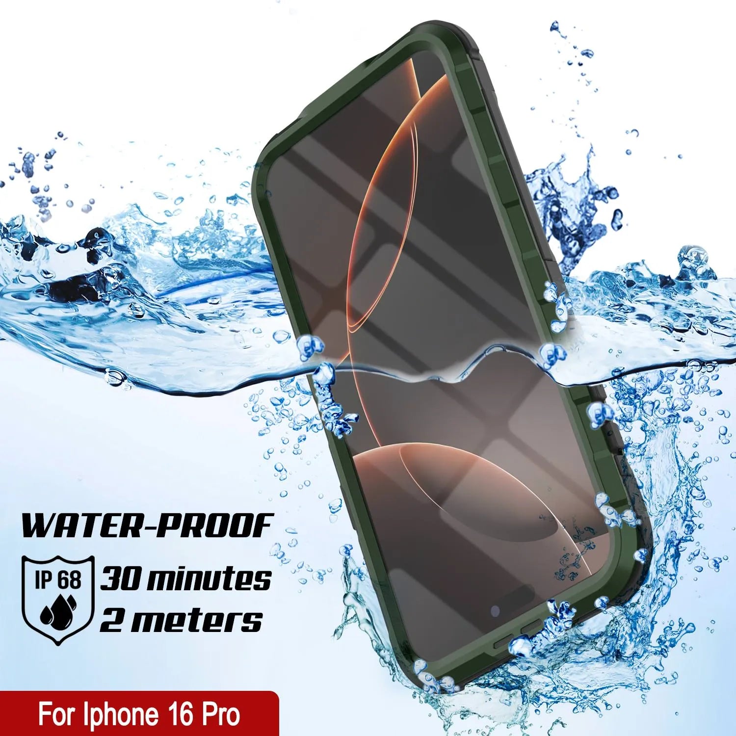 iPhone 16 Pro Metal Extreme 2.0 Series Aluminum Waterproof Case IP68 W/Buillt in Screen Protector [Dark-Green]