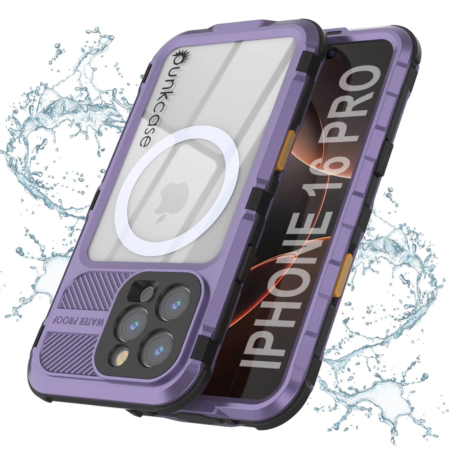 iPhone 16 Pro Metal Extreme 2.0 Series Aluminum Waterproof Case IP68 W/Buillt in Screen Protector [Purple]