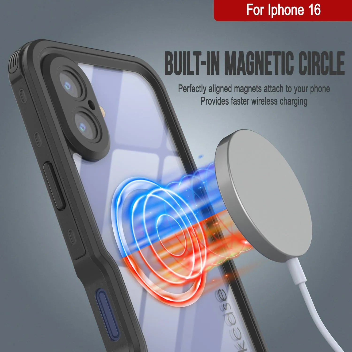 iPhone 16 Waterproof IP68 Case, Punkcase [Clear] [StudStar Series] [Slim Fit] [Dirtproof]