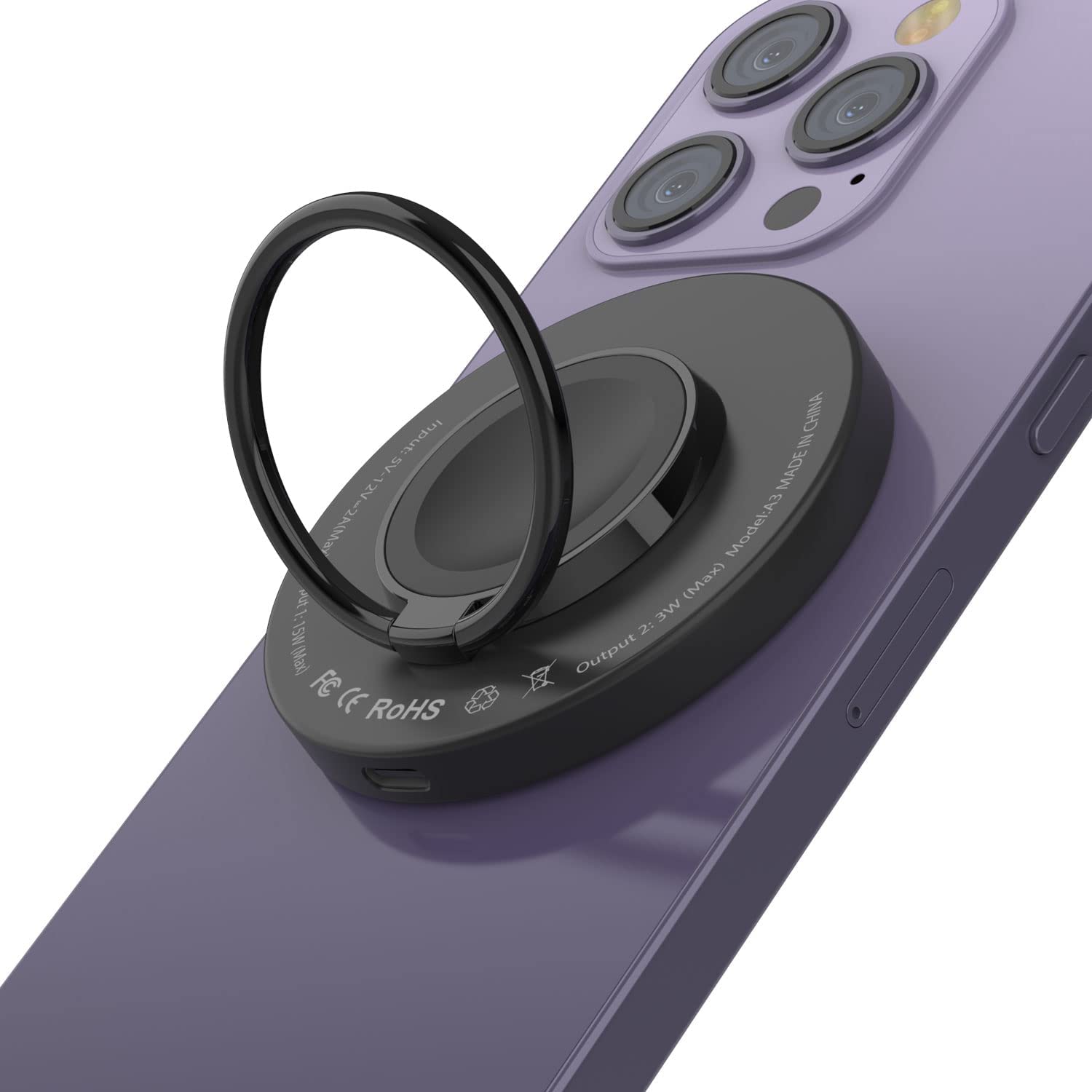 Punkcase Wireless Charger Pad [MagRing Series] 3-1 15W Fast Charger [Black]