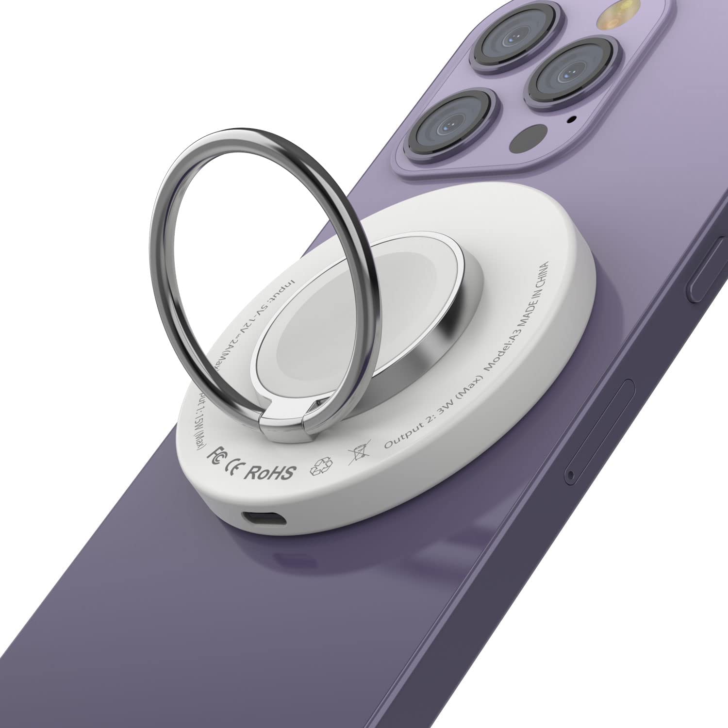 Punkcase Wireless Charger Pad [MagRing Series] 3-1 15W Fast Charger [White]