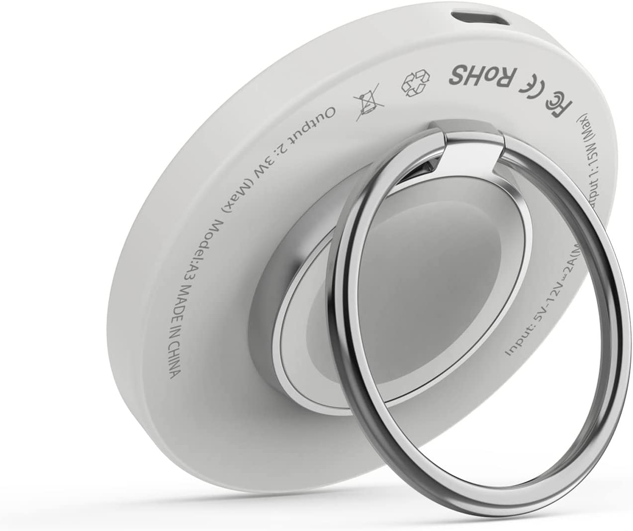 Punkcase Wireless Charger Pad [MagRing Series] 3-1 15W Fast Charger [White]