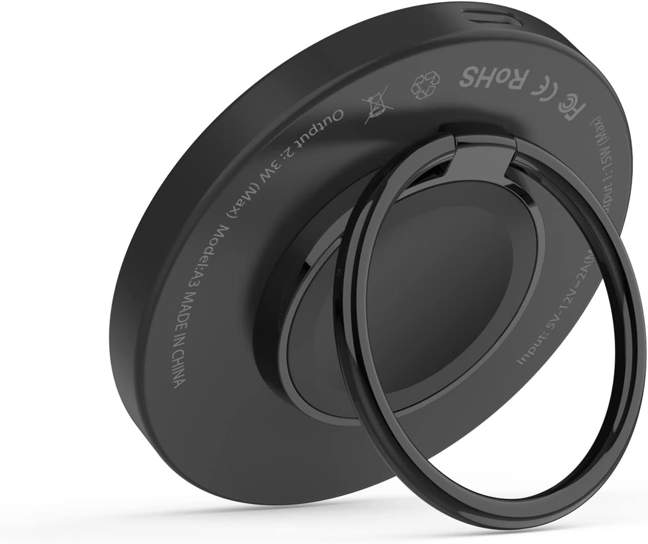 Punkcase Wireless Charger Pad [MagRing Series] 3-1 15W Fast Charger [Black]