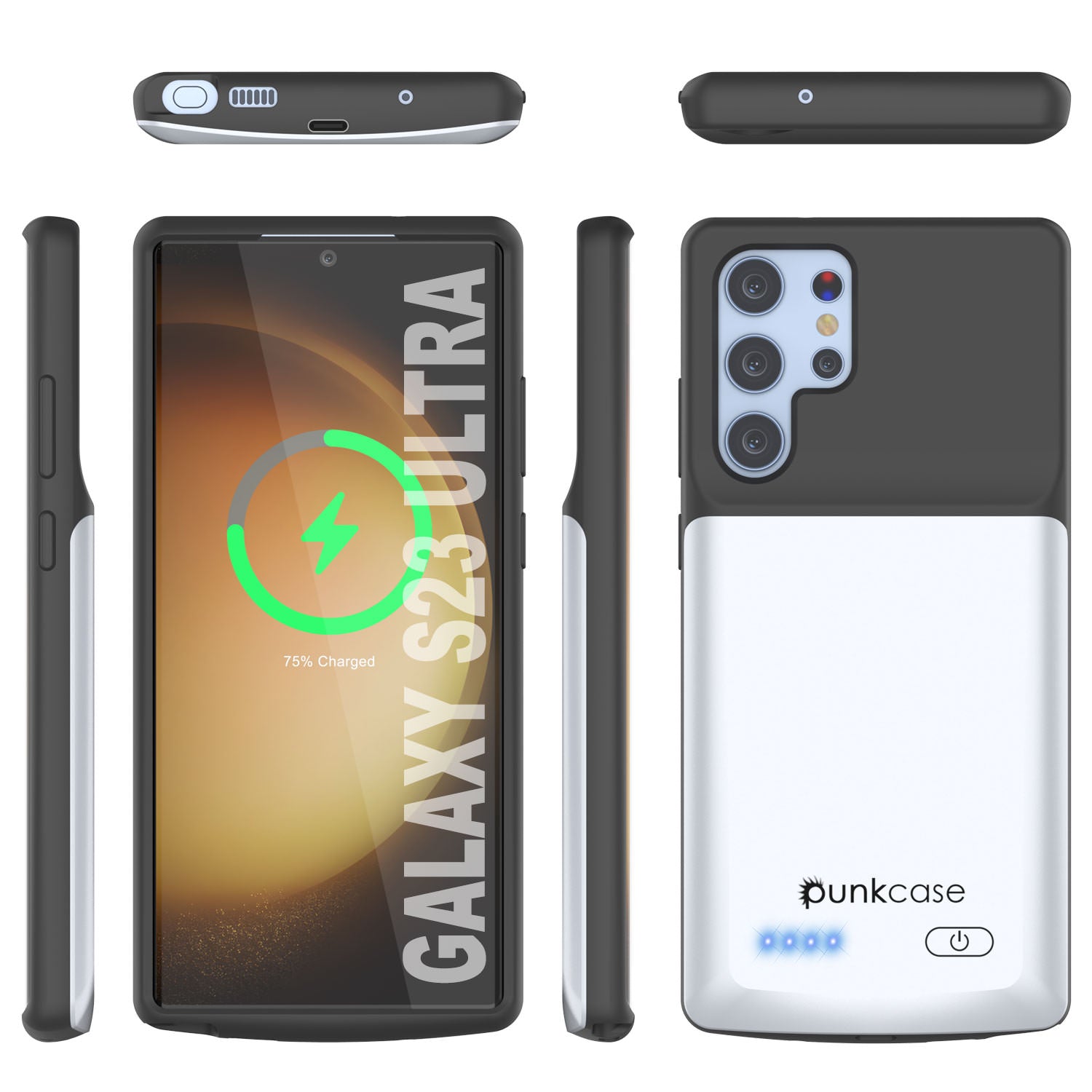PunkJuice S23 Ultra Battery Case White - Portable Charging Power Juice Bank with 4800mAh, White PunkJuice S23 Ultra Battery Case White - Portable Charging Power Juice Bank with 4800mAh, White