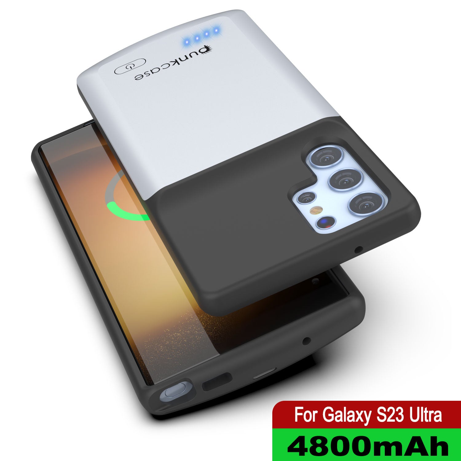 PunkJuice S23 Ultra Battery Case White - Portable Charging Power Juice Bank with 4800mAh, White PunkJuice S23 Ultra Battery Case White - Portable Charging Power Juice Bank with 4800mAh, White