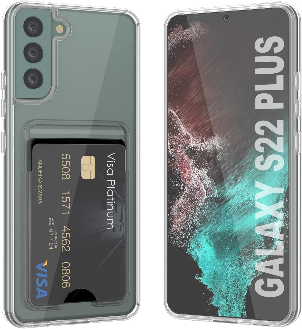 Galaxy S22 Plus Card Holder Case [Crystal CardSlot Series] [Slim Fit]