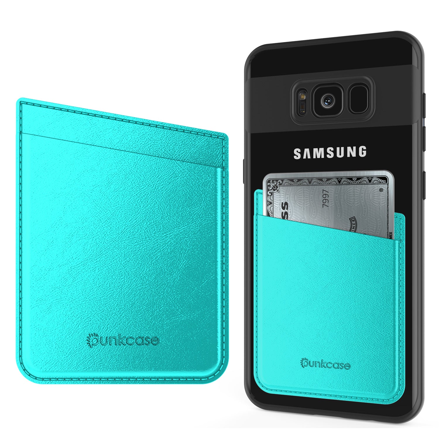 PunkCase CardStud Deluxe Stick On Wallet | Adhesive Card Holder Attachment for Back of iPhone, Android & More | Leather Pouch PunkCase CardStud Deluxe Stick On Wallet | Adhesive Card Holder Attachment for Back of iPhone, Android & More | Leather Pouch
