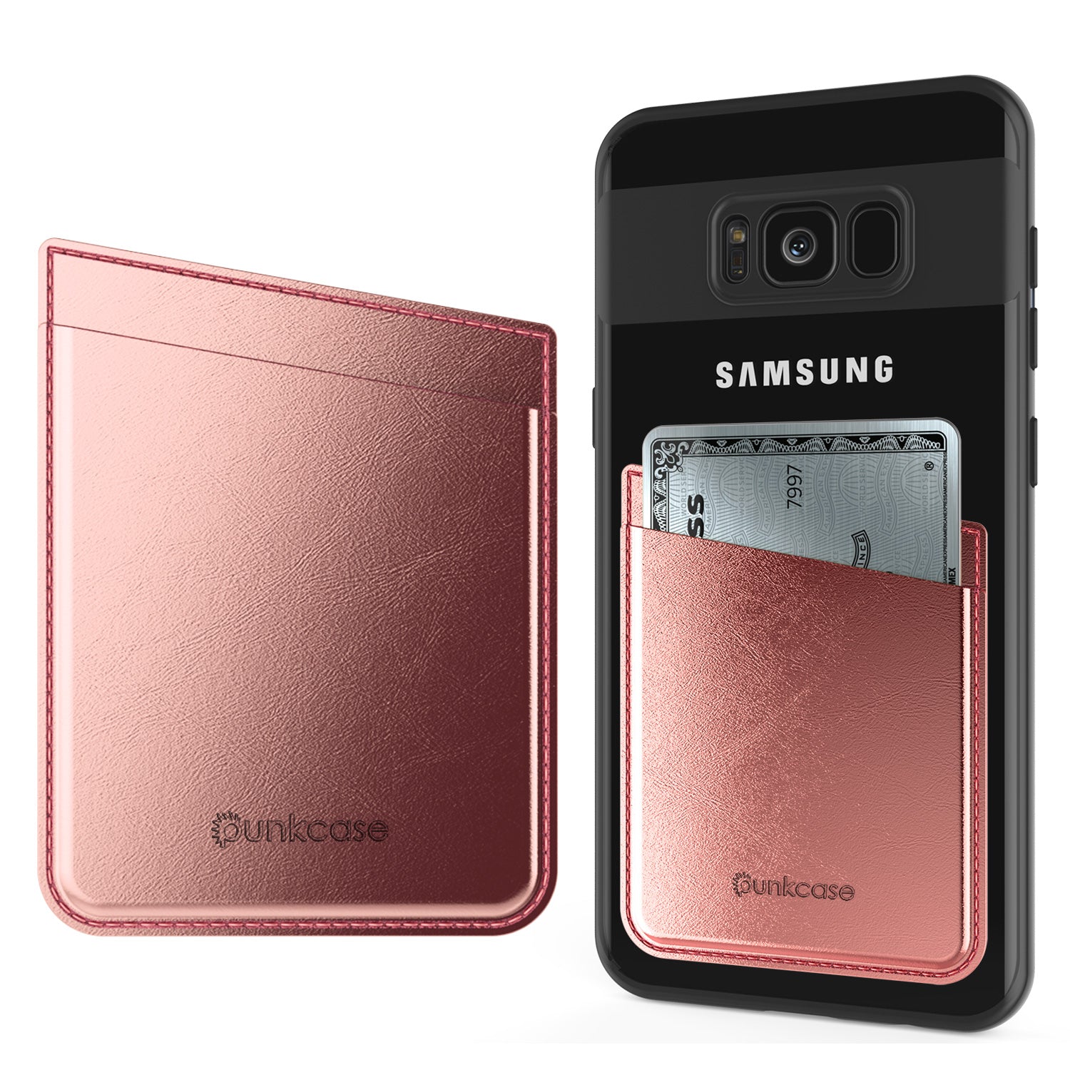 PunkCase CardStud Deluxe Stick On Wallet | Adhesive Card Holder Attachment for Back of iPhone, Android & More | Leather Pouch PunkCase CardStud Deluxe Stick On Wallet | Adhesive Card Holder Attachment for Back of iPhone, Android & More | Leather Pouch