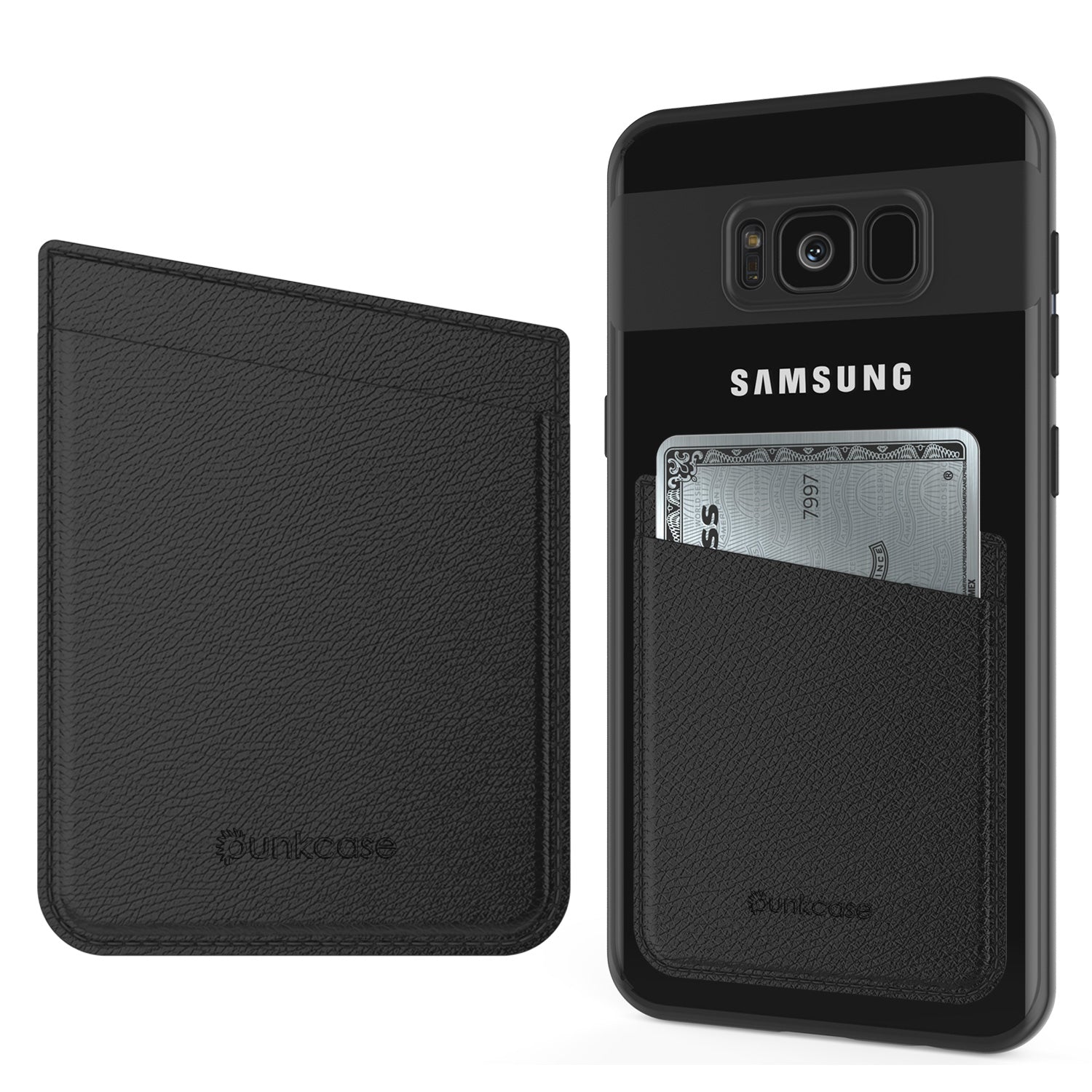 PunkCase CardStud Deluxe Stick On Wallet | Adhesive Card Holder Attachment for Back of iPhone, Android & More | Leather Pouch PunkCase CardStud Deluxe Stick On Wallet | Adhesive Card Holder Attachment for Back of iPhone, Android & More | Leather Pouch