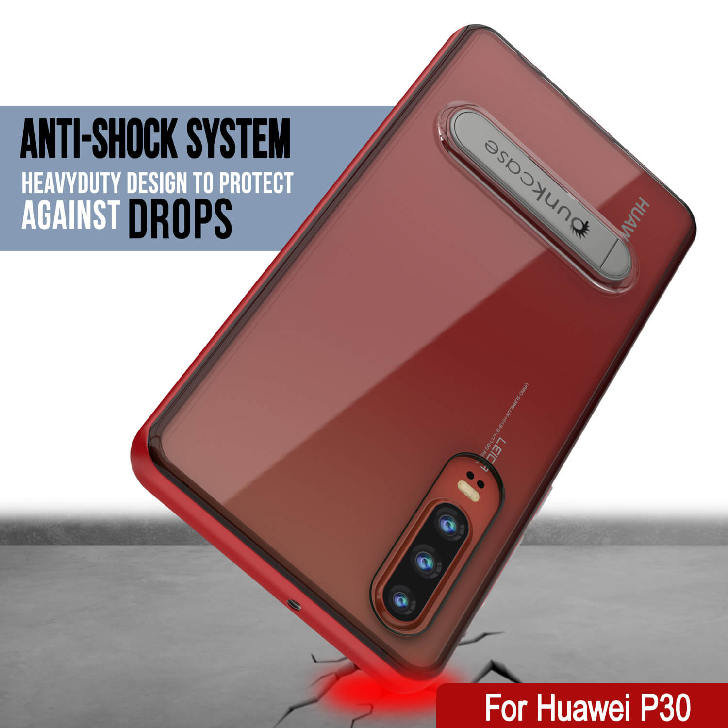 Punkcase P30 Case [Lucid 3.0 Series] Armor Cover [Red]