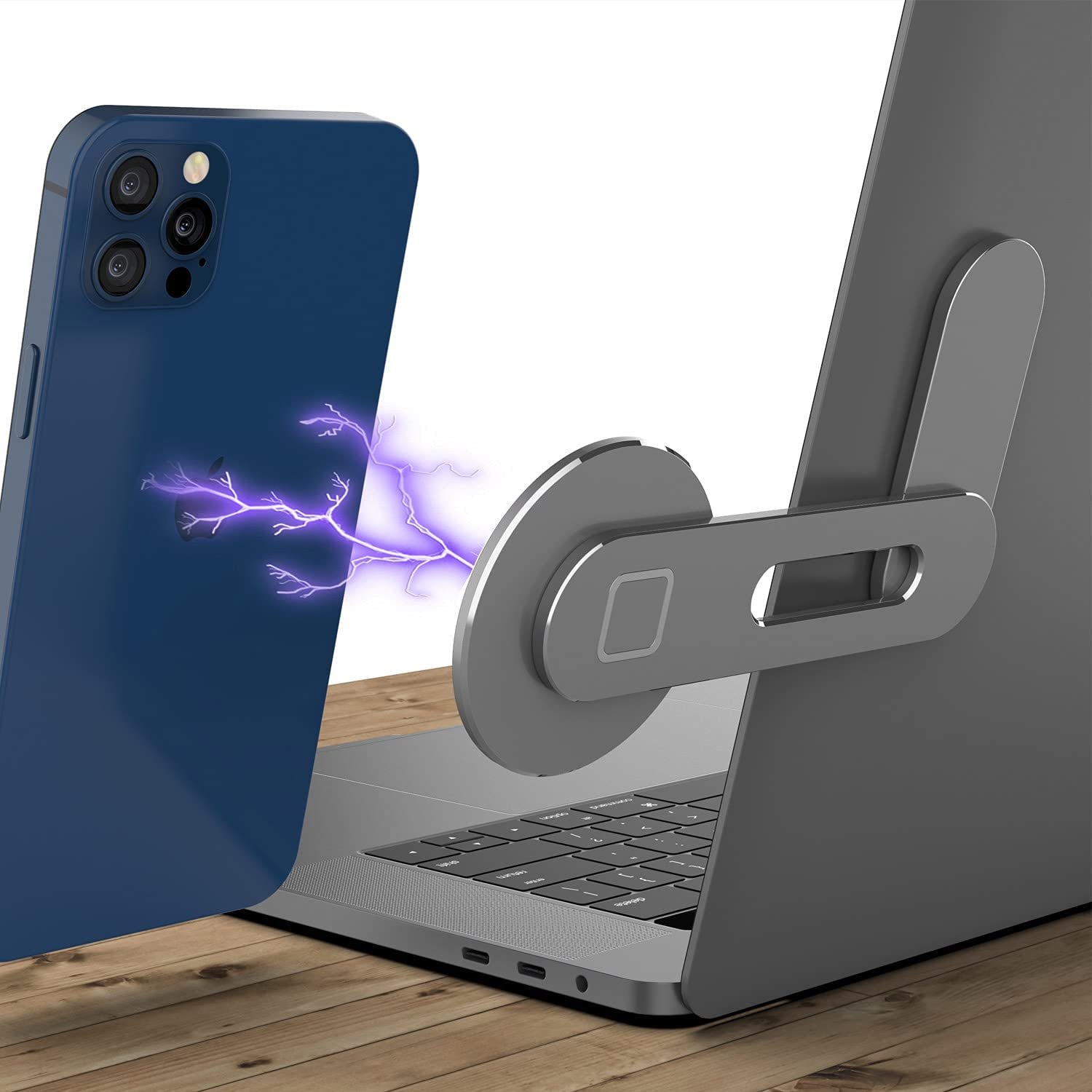 Punkcase Laptop Phone Holder Stand [Silver]