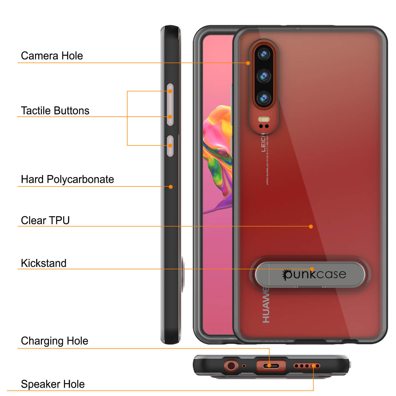 Punkcase P30 Pro Case [Lucid 3.0 Series] Armor Cover [Black]