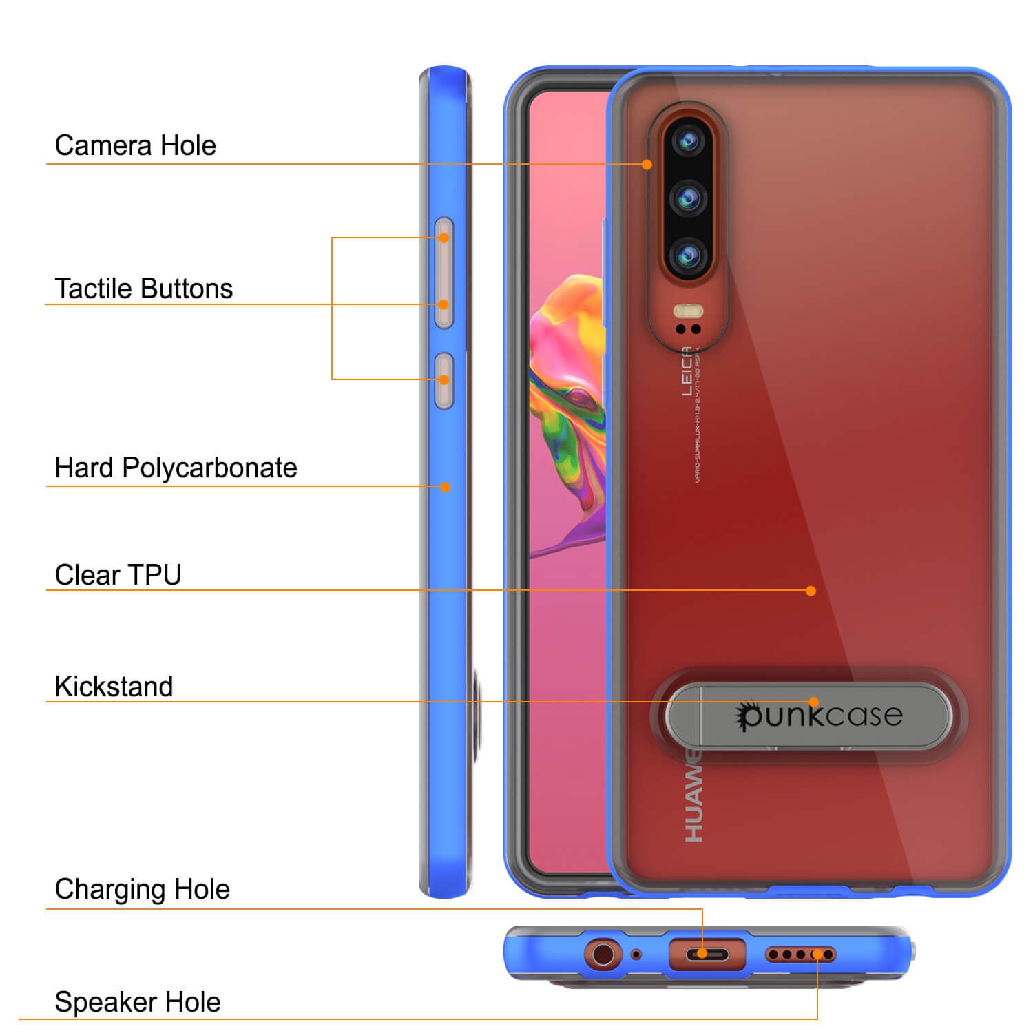 Punkcase P30 Pro Case [Lucid 3.0 Series] Armor Cover [Blue]